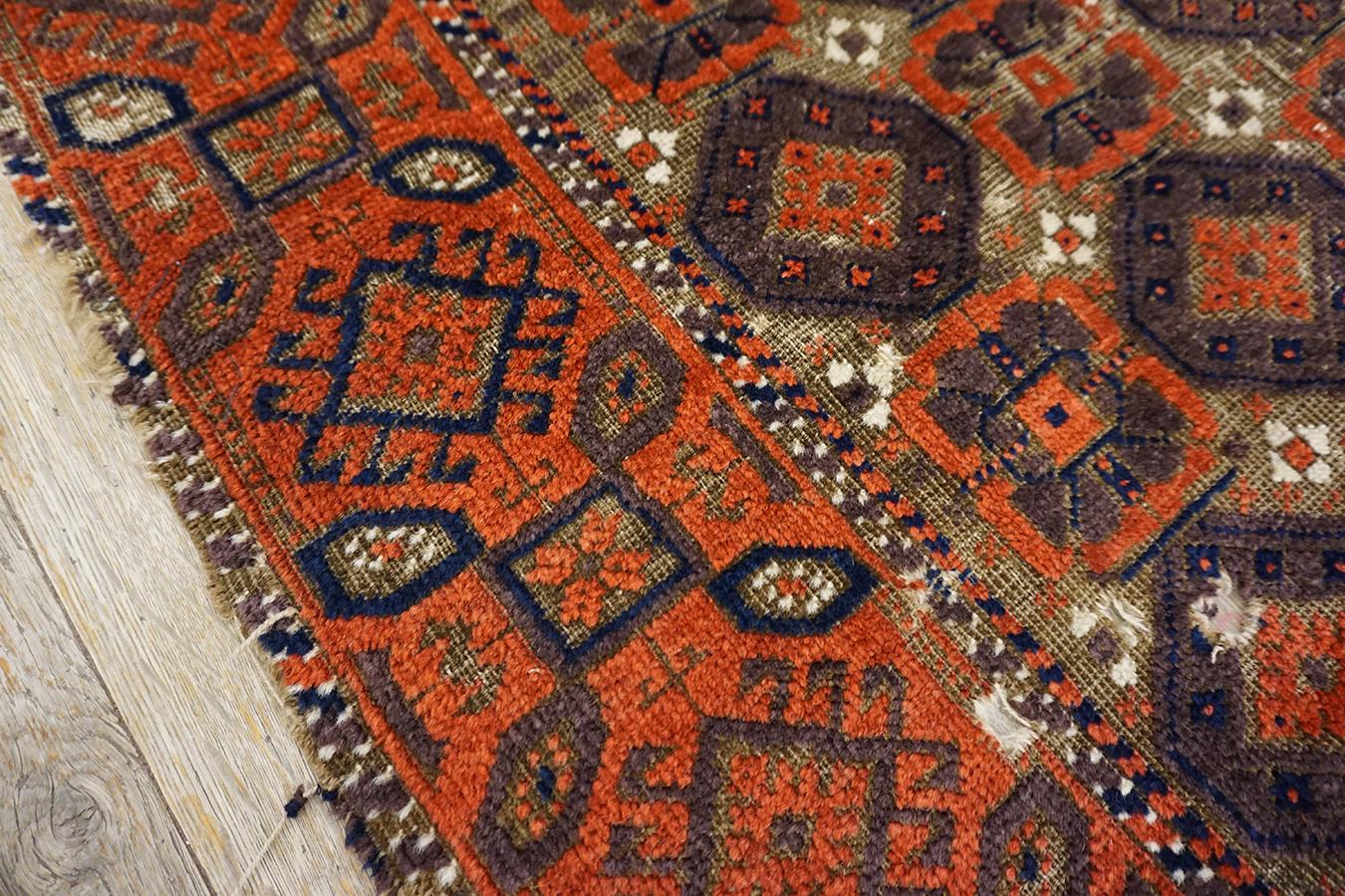 Hand-Knotted Atique Baluch Turkmen Rug 3'0
