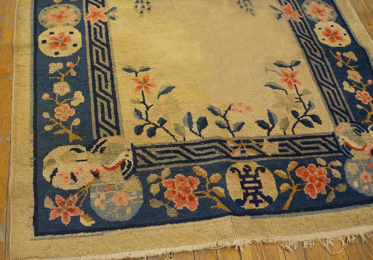 Hand-Knotted Atique Chinese Rug 4' 2'' x12' 0''  For Sale
