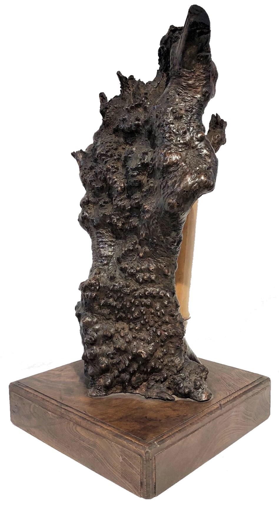 Vaso antico giapponese in legno di radice e bambù Ikebana, XIX secolo in vendita 1