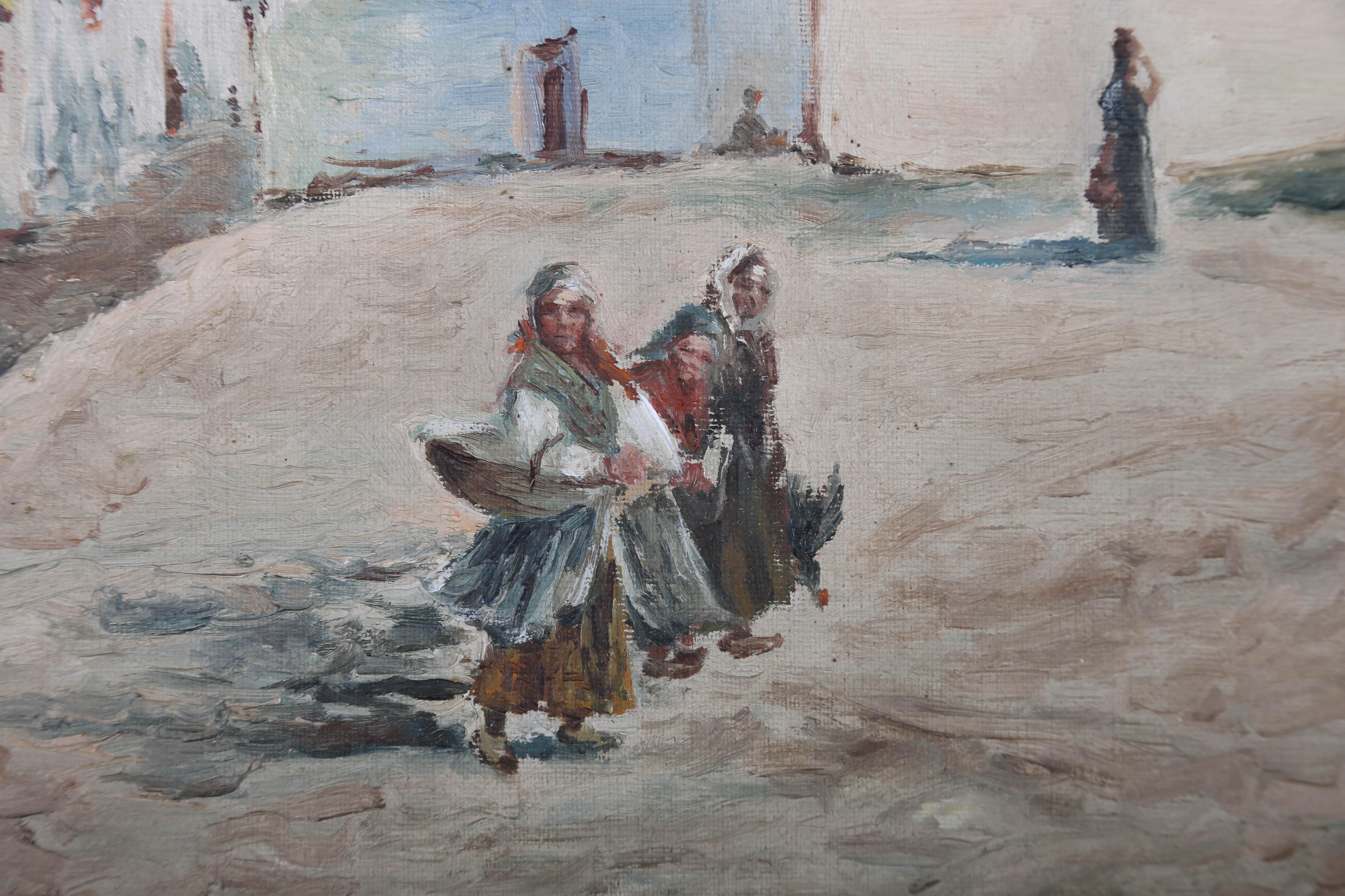 Atir - 1913 Oil, A Street in Galicia For Sale 1
