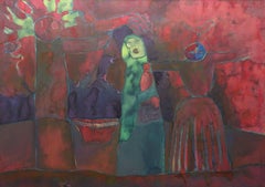 Carnevale. Carta, legno, acquerello, 53x75 cm