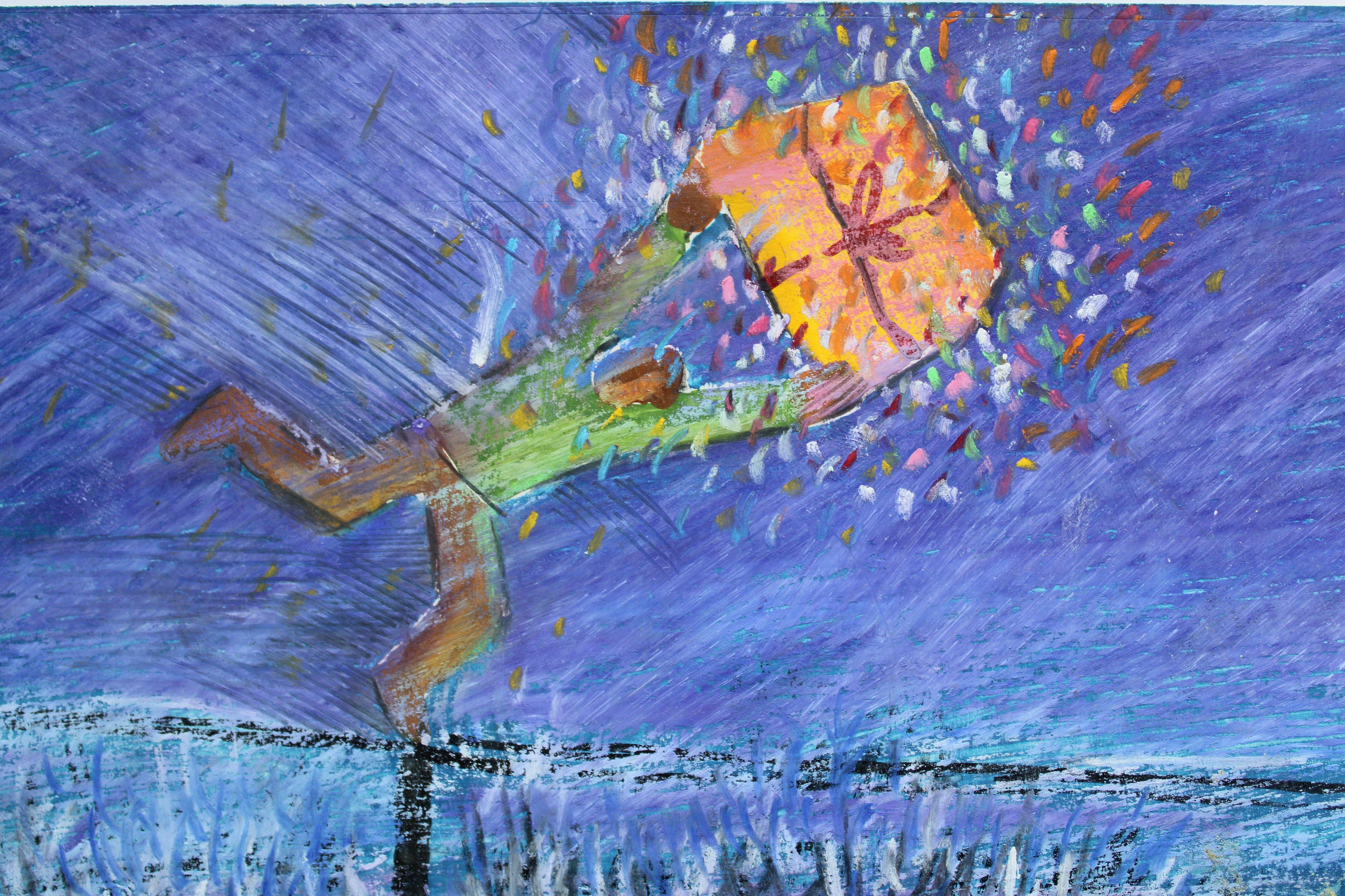 Weihnachten. 1997, Karton, Mischtechnik, 18,5x25 cm (Zeitgenössisch), Painting, von Atis Ievins