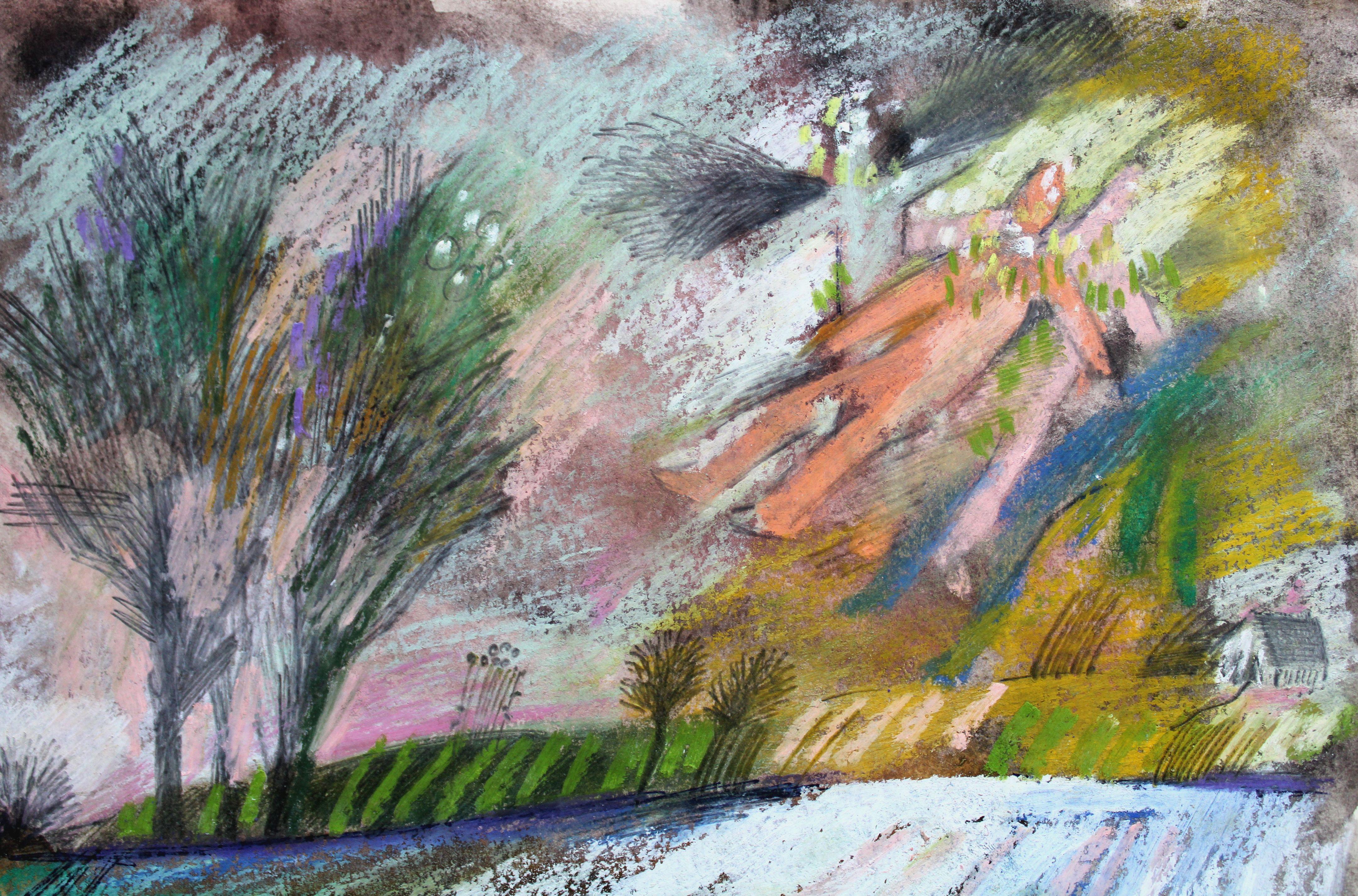 Flight over the ground. 1996, Papier, Mischtechnik, 29x20,5 cm (Zeitgenössisch), Painting, von Atis Ievins