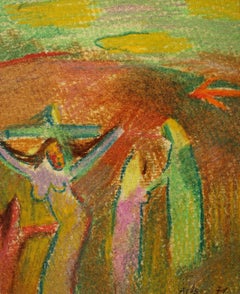 Urlo. 1971, cartone, pastelli a olio, 15,5x13 cm