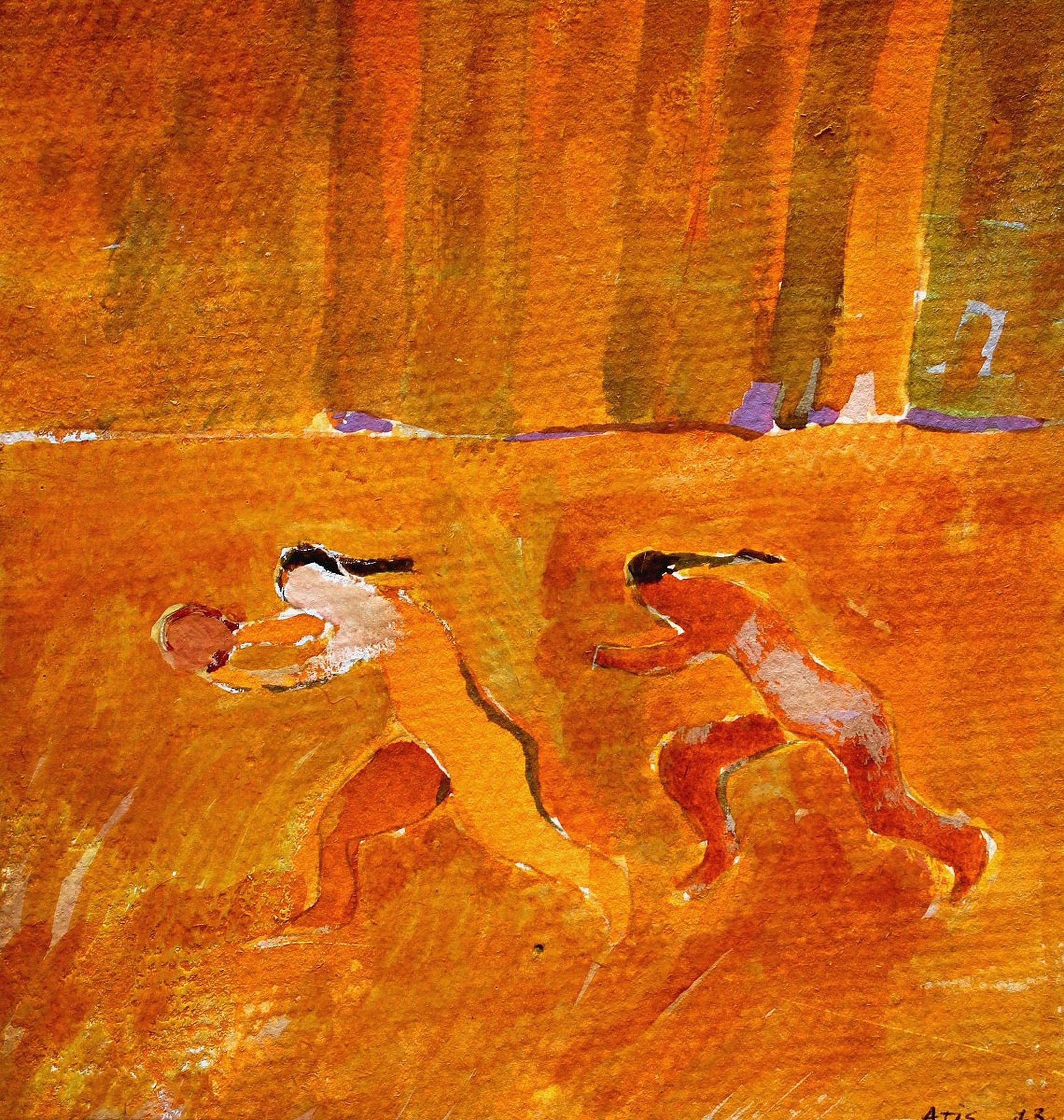 Le jeu. 1973, papier, tempera, 19 x 18 cm