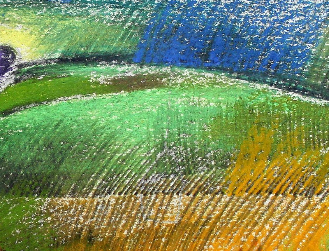 The way home. 1995, Papier, Mischtechnik, 15x22 cm (Beige), Landscape Painting, von Atis Ievins