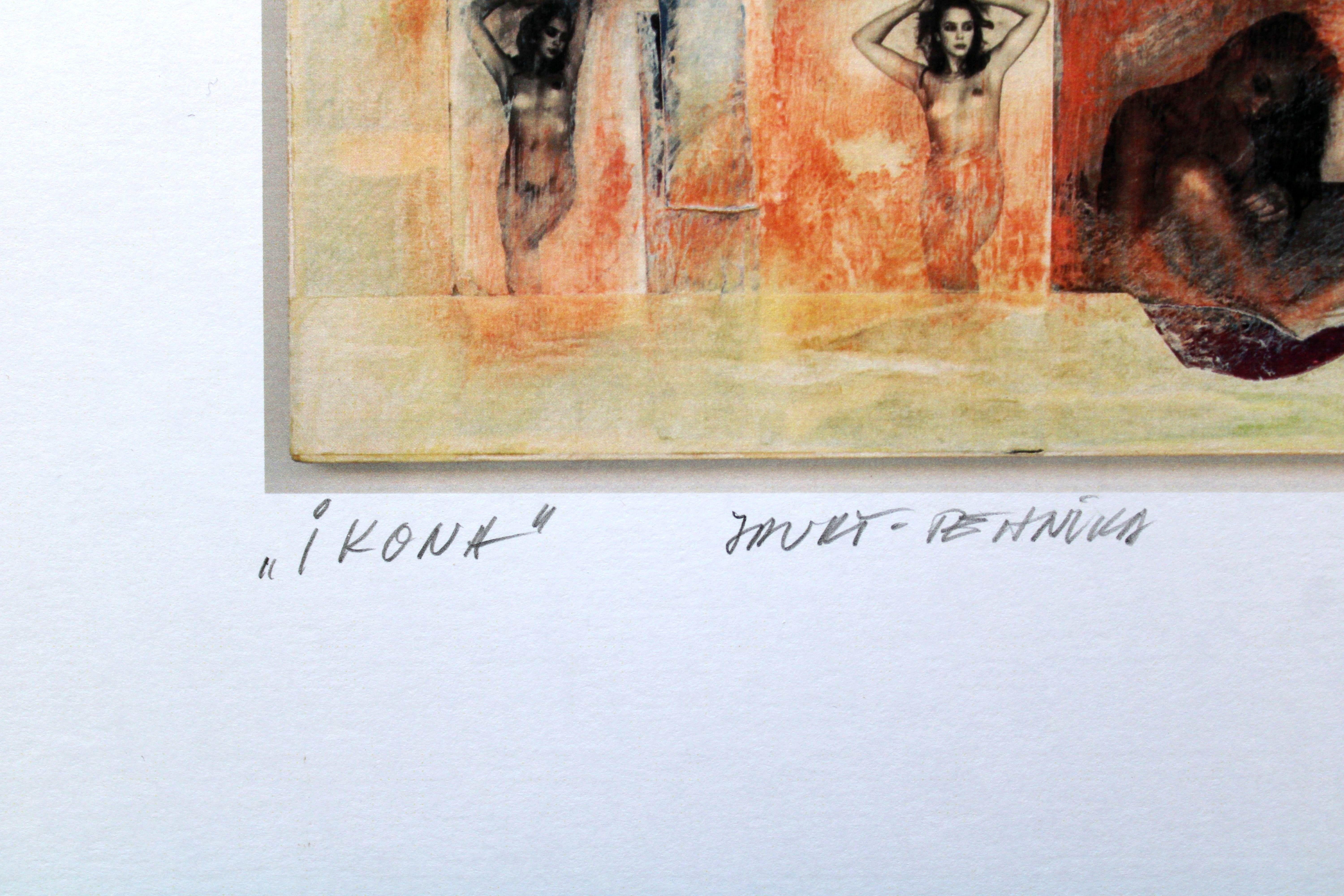 Icono. 2010. Papel, técnica mixta, 30,5x21,5 cm - Print Contemporáneo de Atis Ievins
