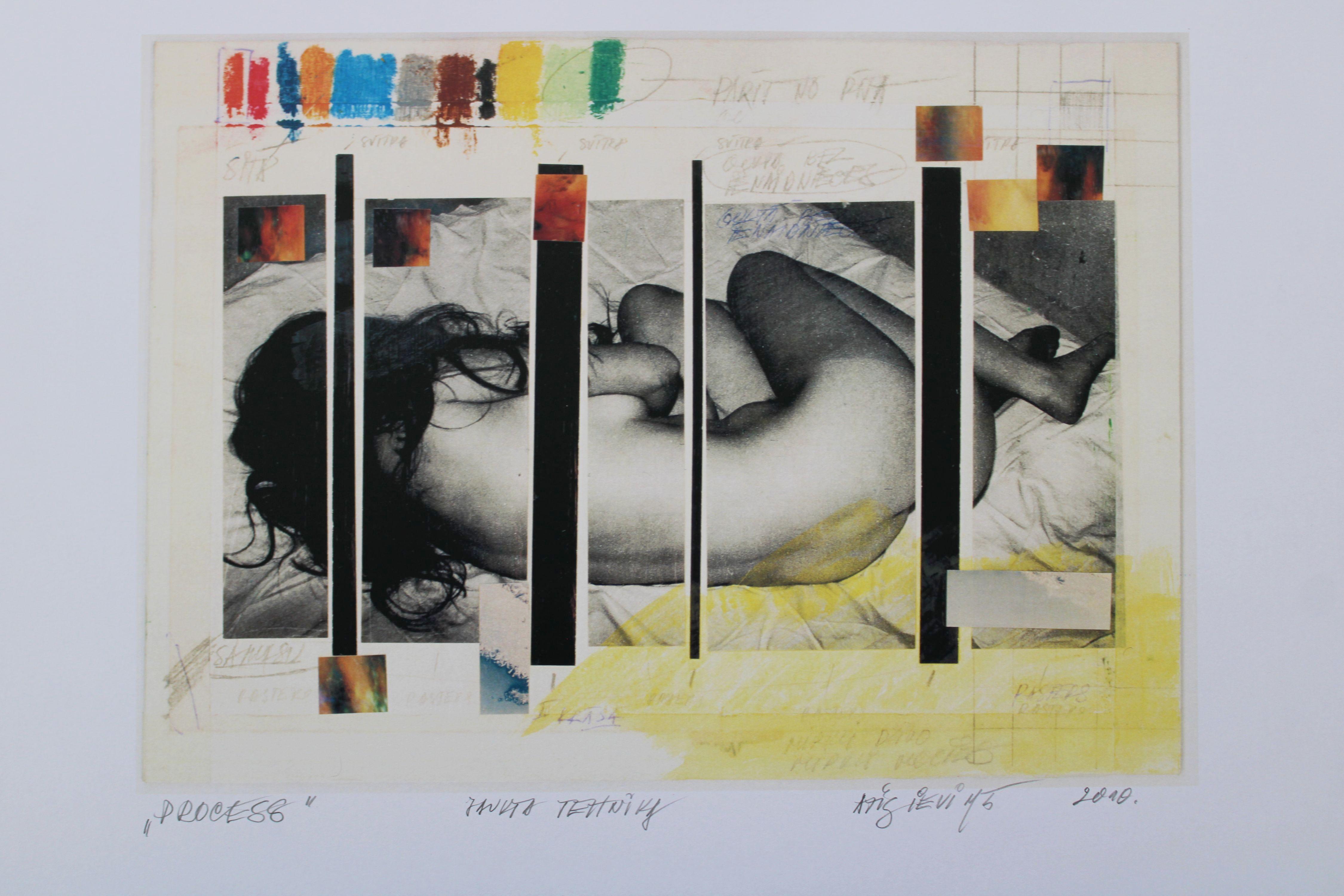 Process. 2010. Paper, mixed media, 21.5x30 cm - Contemporary Mixed Media Art by Atis Ievins