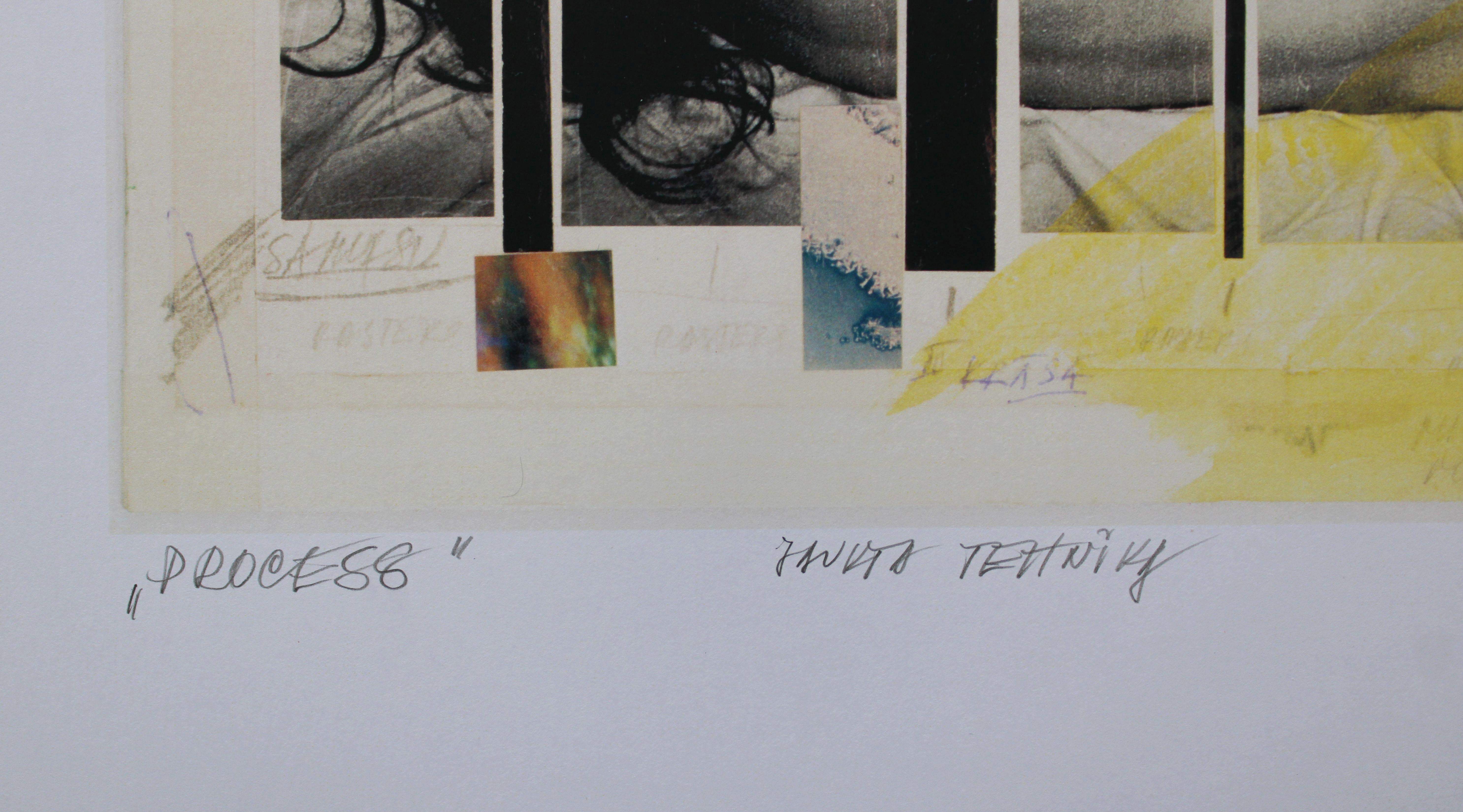 Process

2010. Paper, mixed media, 21.5x30 cm

Atis Ievins (1946)
The exhibition by artist Atis Ieviņš reminds the very origins of serigraphy technique in Latvian art in the time of the 1970’s. Although Atis graduated the Art Academy of Latvia,