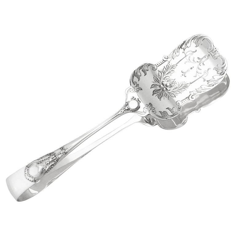 Atkin Brothers Antique Edwardian Sterling Silver Asparagus Tongs For