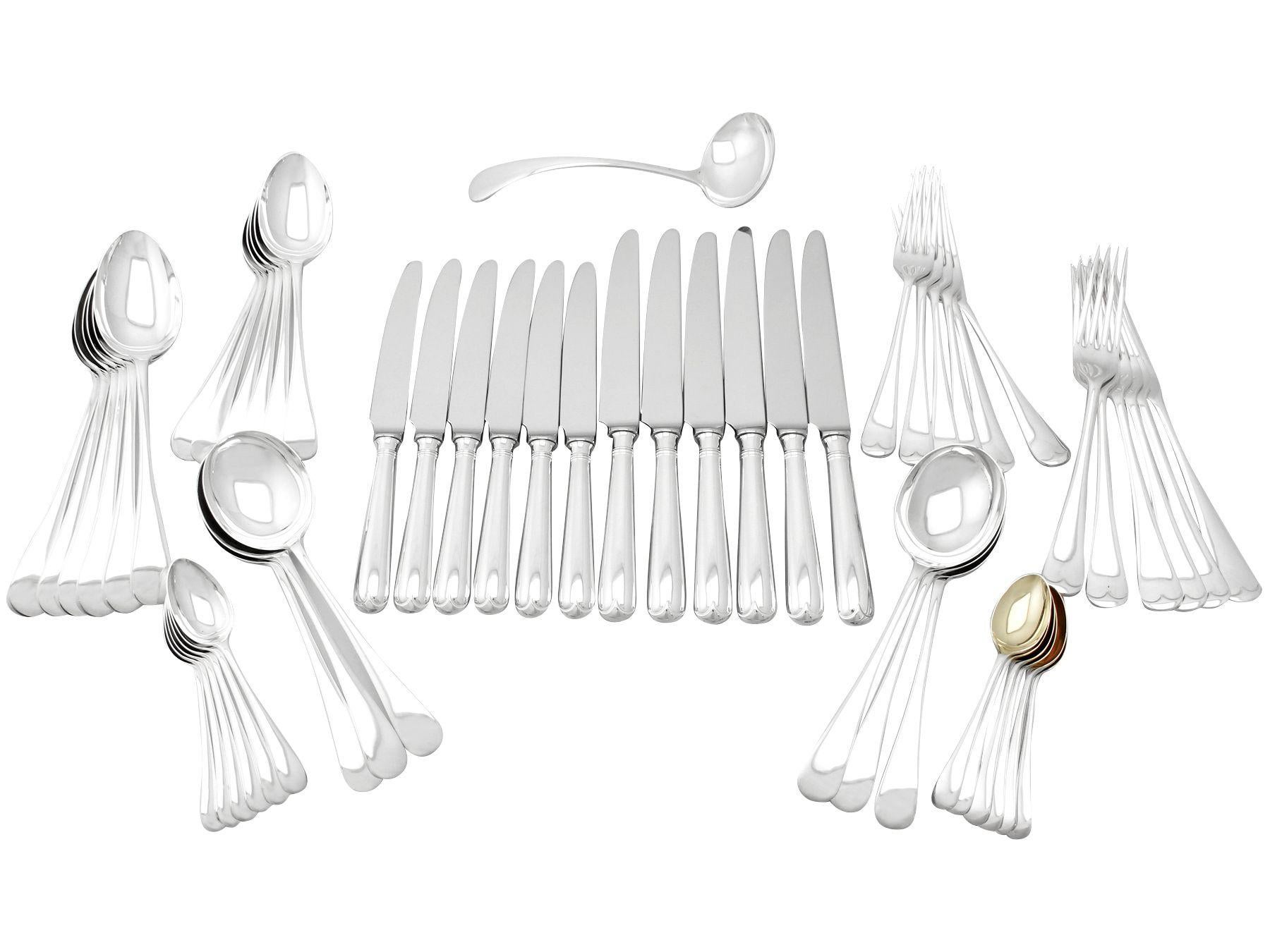 Atkin Brothers Sterling Silver Canteen of Cutlery for Six Persons For Sale 6