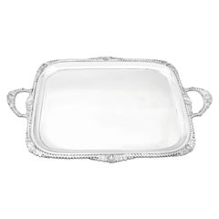Plateau en argent sterling ancien victorien de 1895 par Atkin Brothers