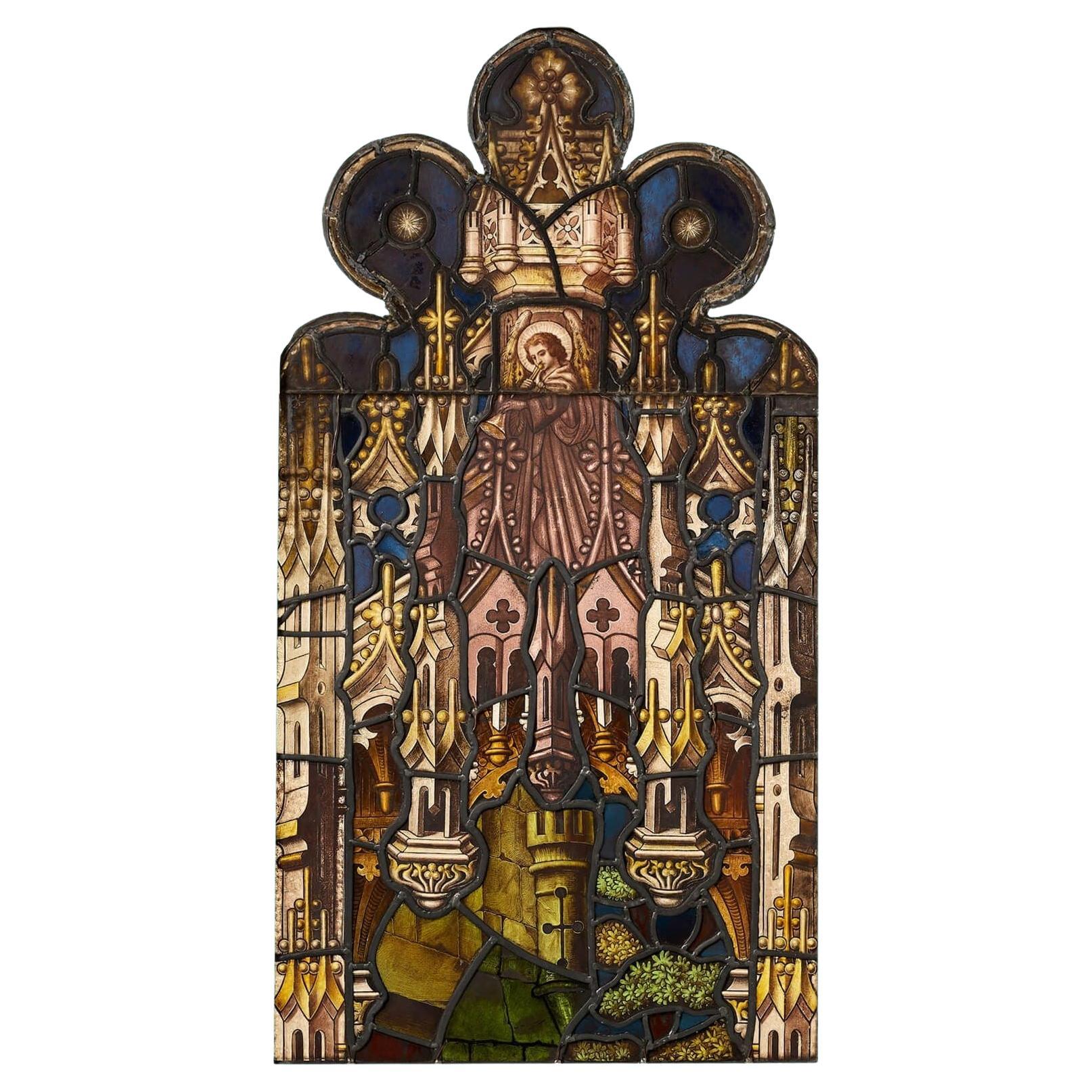 Atkinson Bros Reclaimed Stained Glass Church Window (vitrail d'église récupéré) en vente