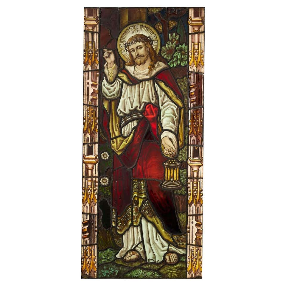 Atkinson Bros Reclaimed Stained Glass Church Window For Sale at 1stDibs