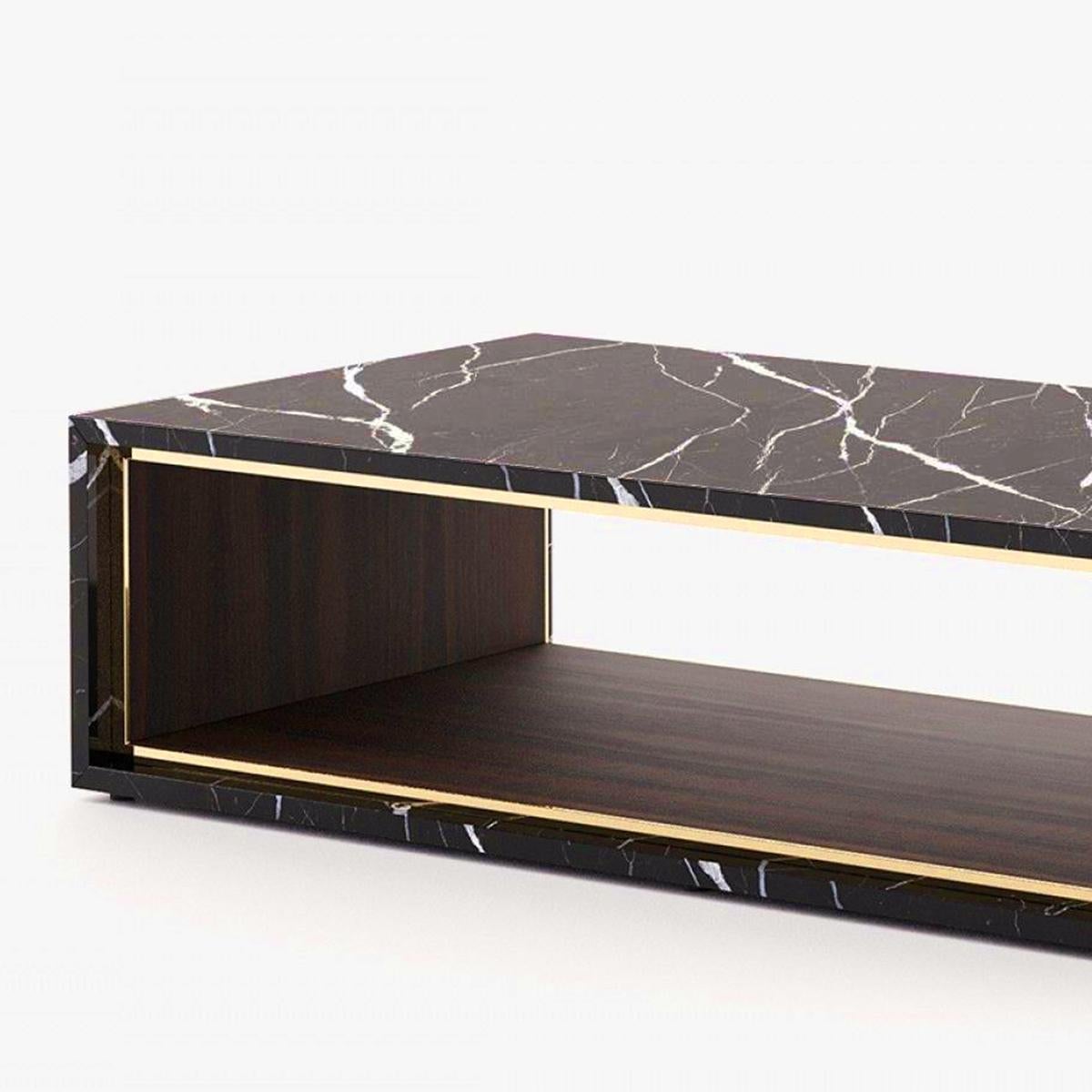 Gilt Atlanta Marble Coffee Table For Sale