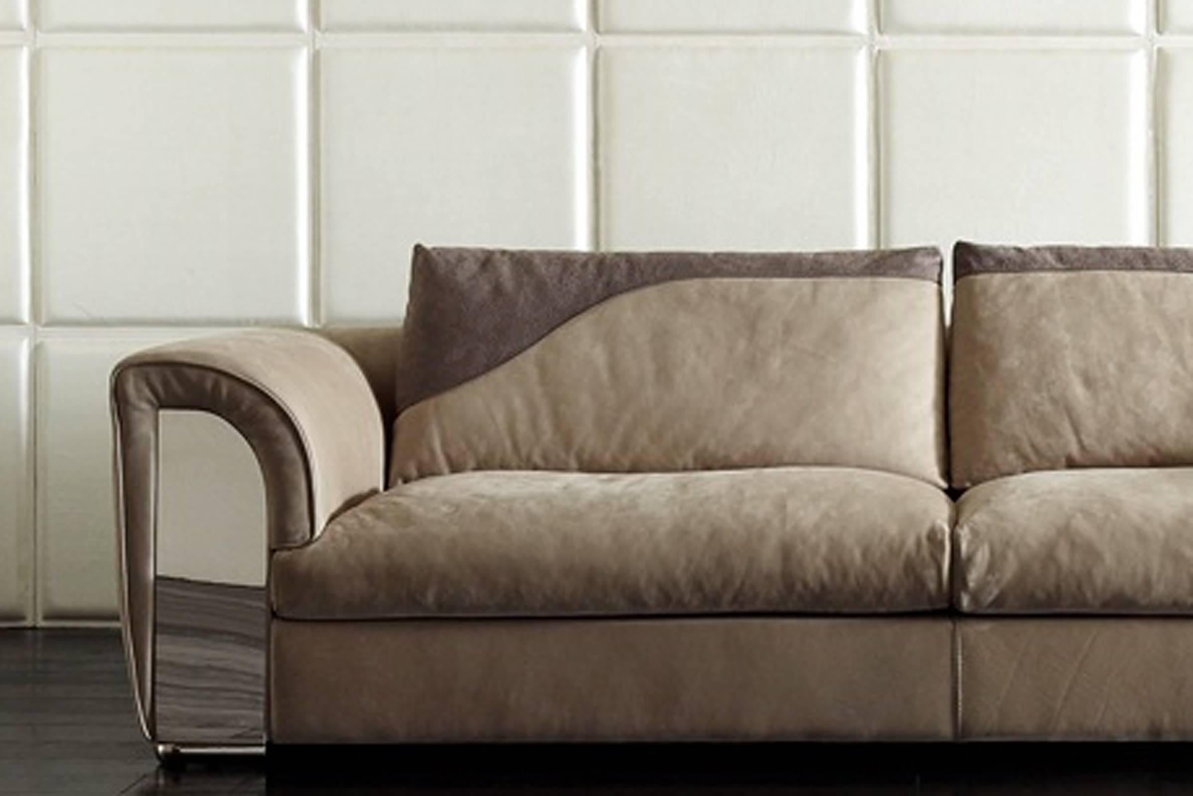 shiny leather sofa