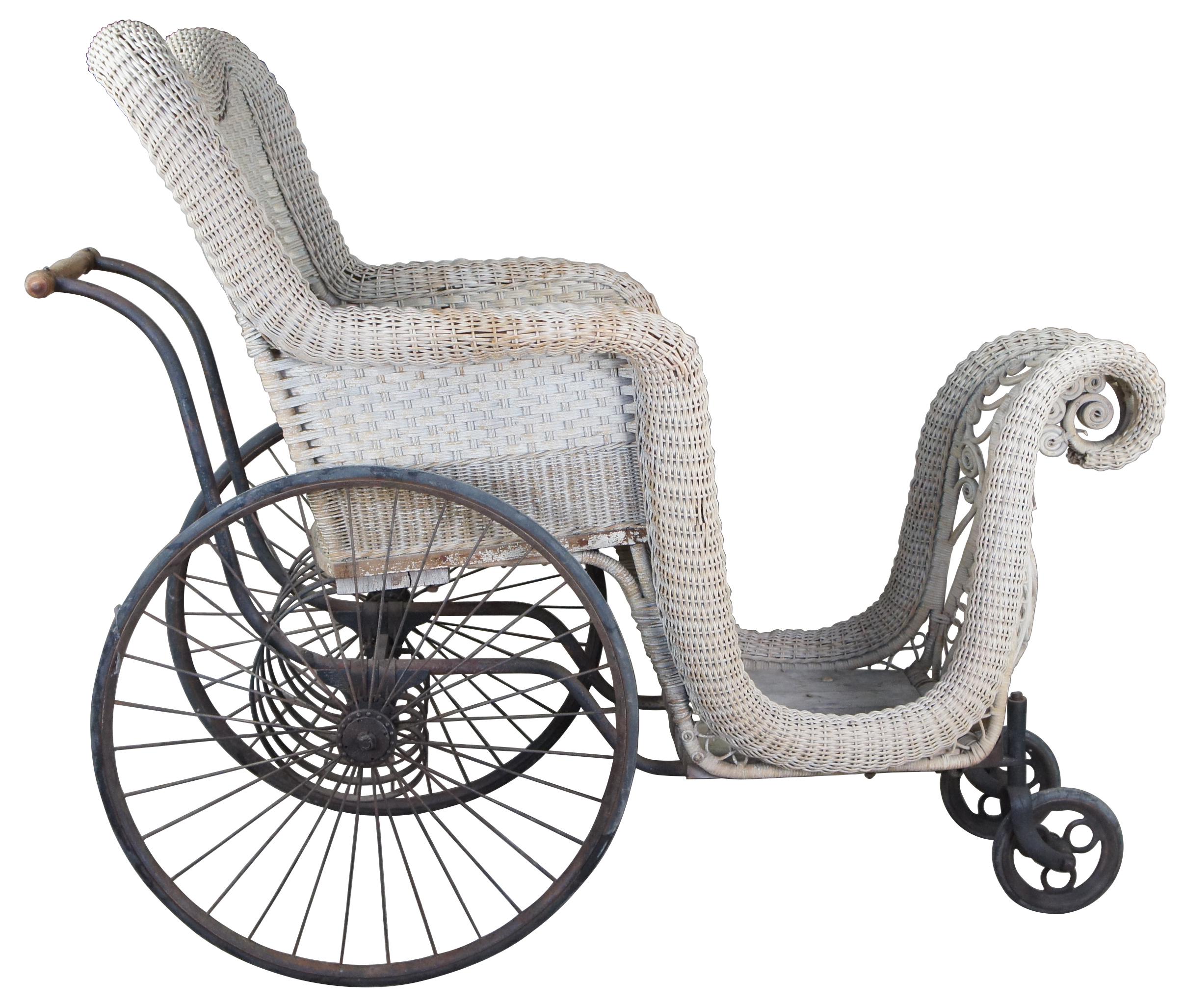wicker wheel chair