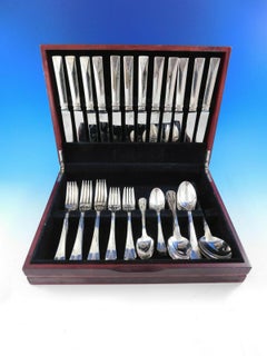 Atlantide by Christofle France Silver Plate Flatware Set Service Dinner 62 Pcs