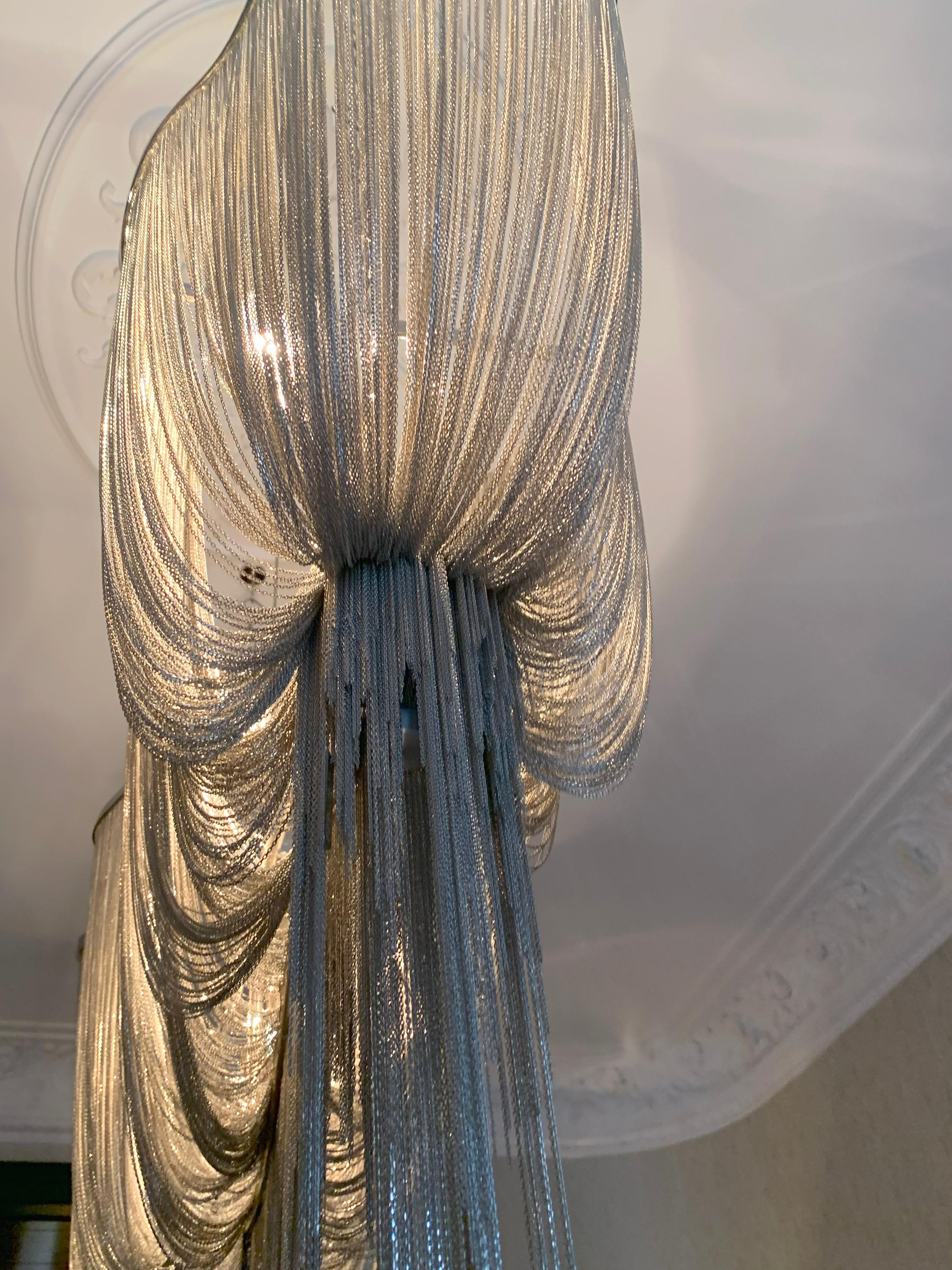 Moderno Lampadario a catena 'Atlantis' in nichel nero di Barlas Baylar per Terzani in vendita