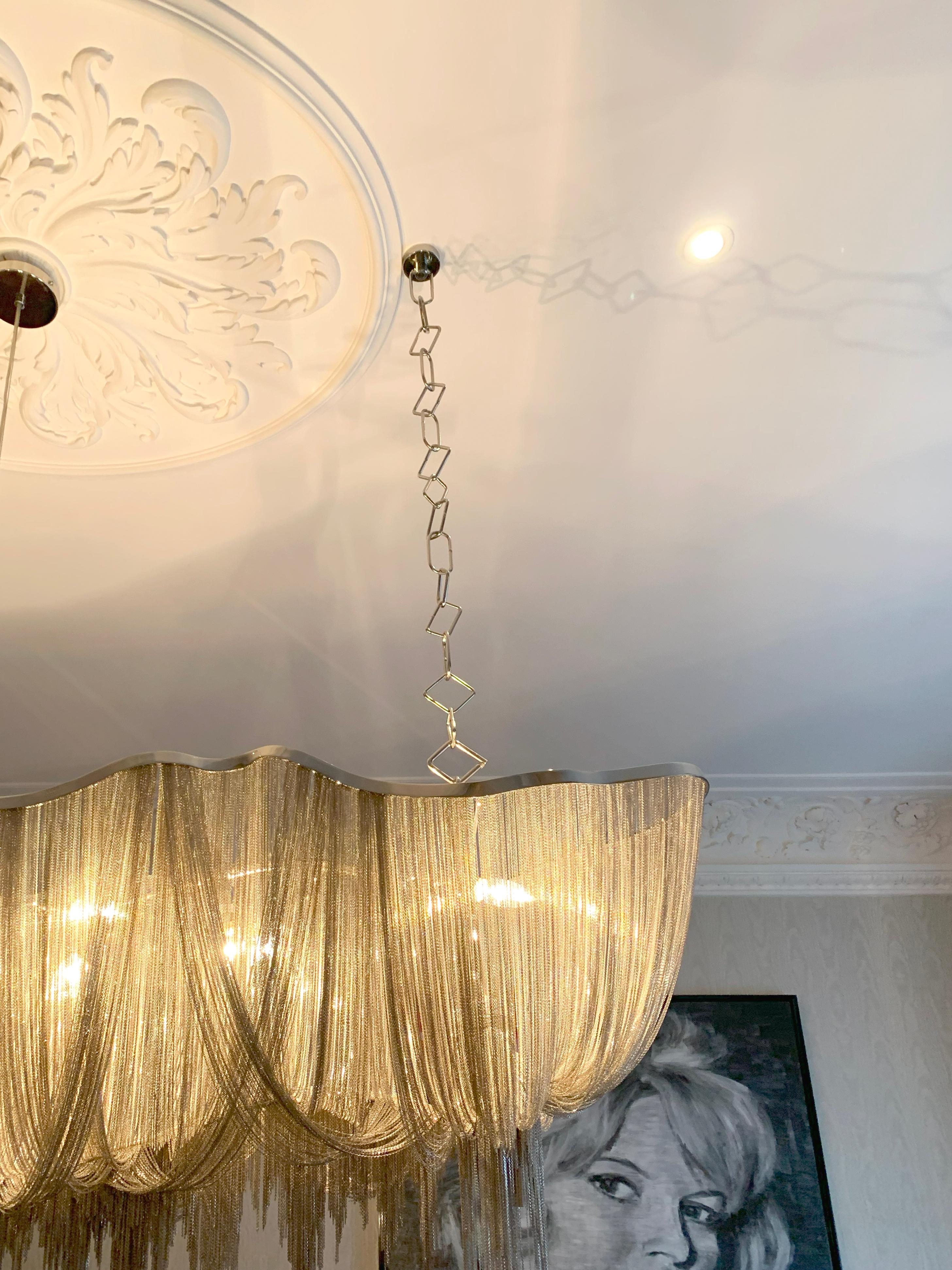Lampadario a catena 'Atlantis' in nichel nero di Barlas Baylar per Terzani In condizioni buone in vendita a Glasgow, GB