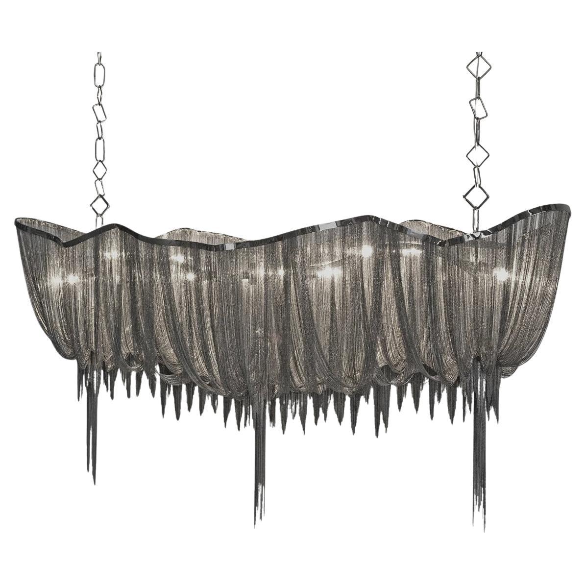 ‘Atlantis’ Black Nickel Chain Chandelier by Barlas Baylar for Terzani