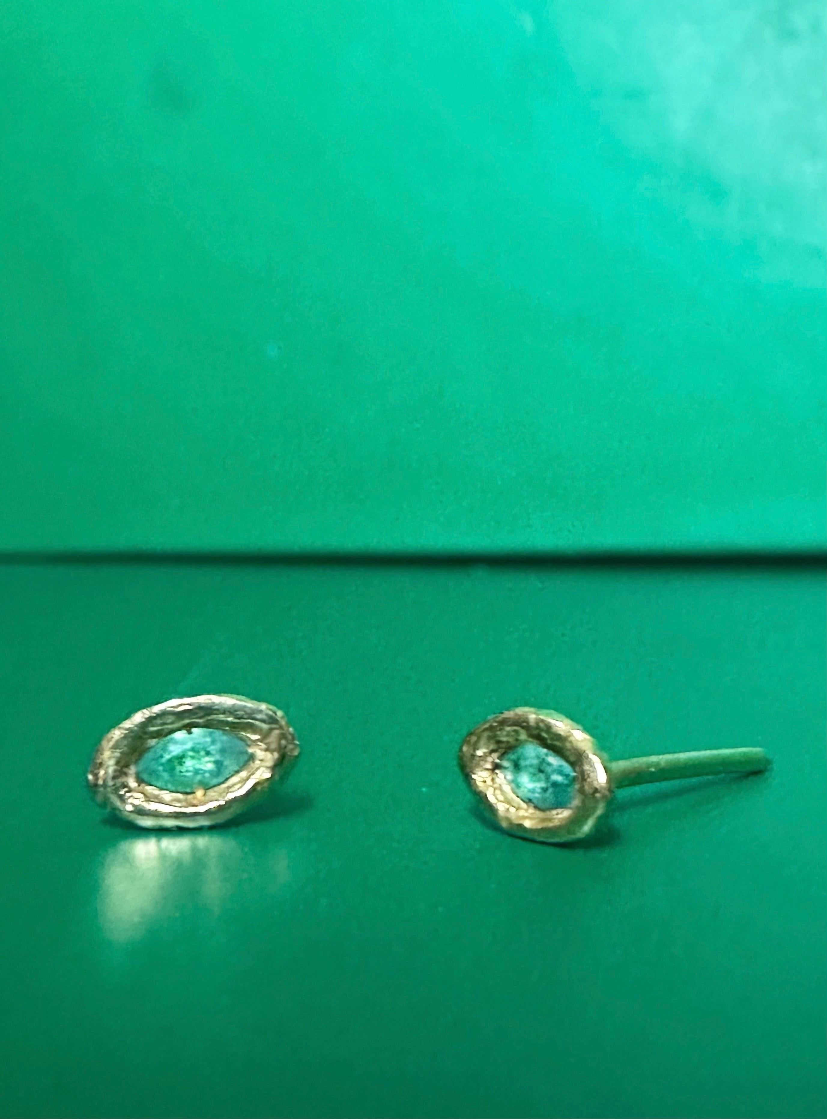 Atlantis Brazilian Paraiba Tourmaline Marquise Studs in Gold in stock In New Condition In London, GB
