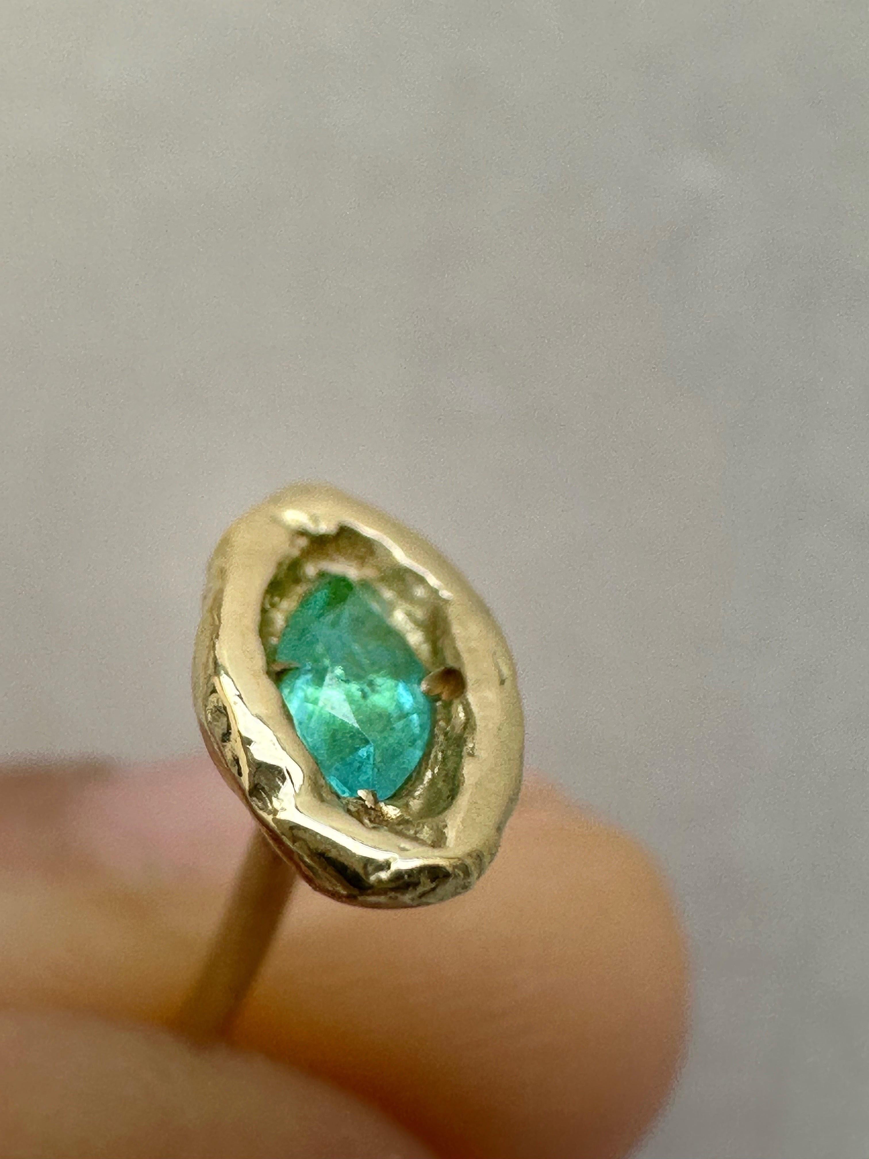 Modern Atlantis Brazilian Paraiba Tourmaline Marquise Studs in Gold in stock