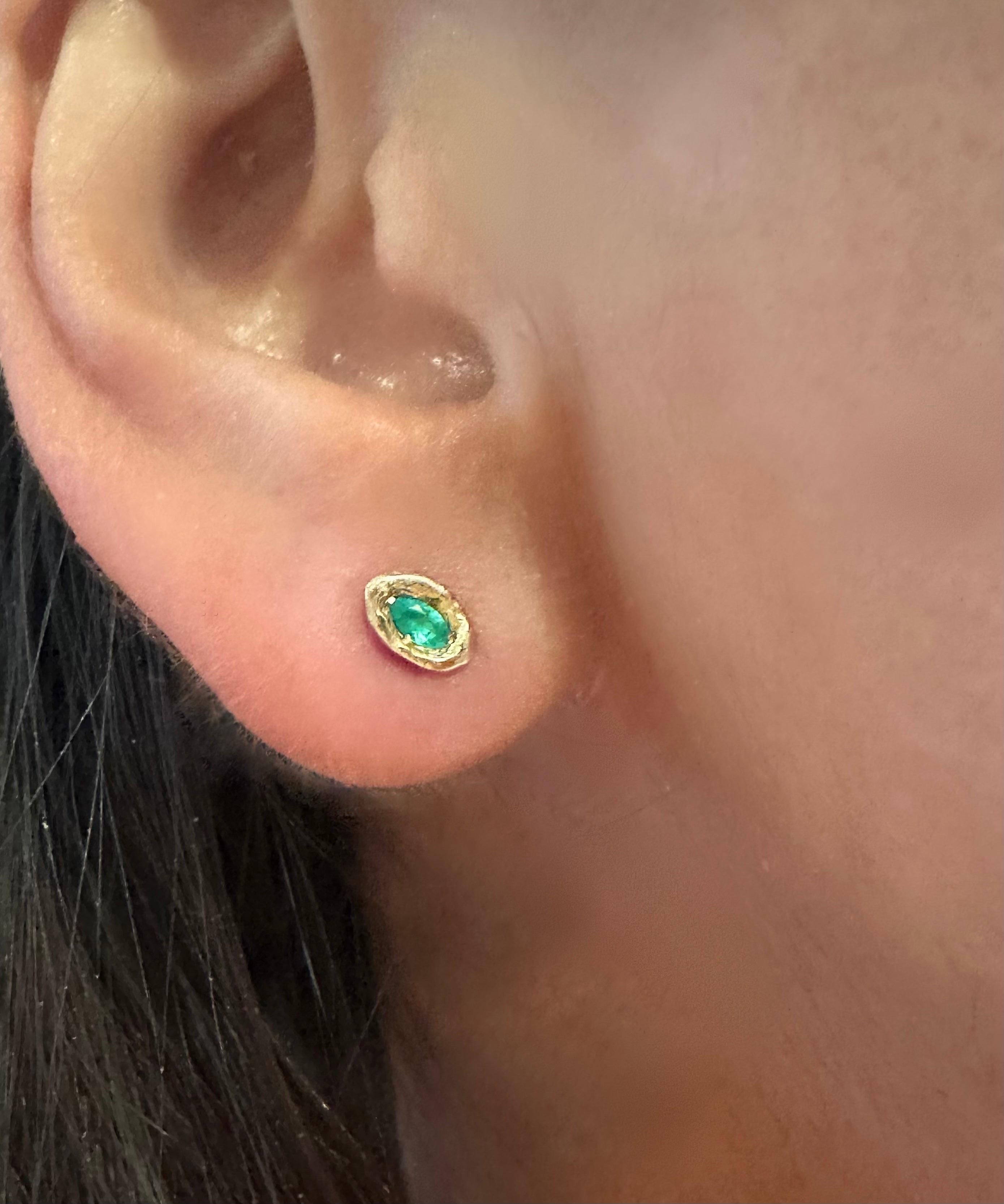 Atlantis Brazilian Paraiba Tourmaline Marquise Studs in Gold in stock 1