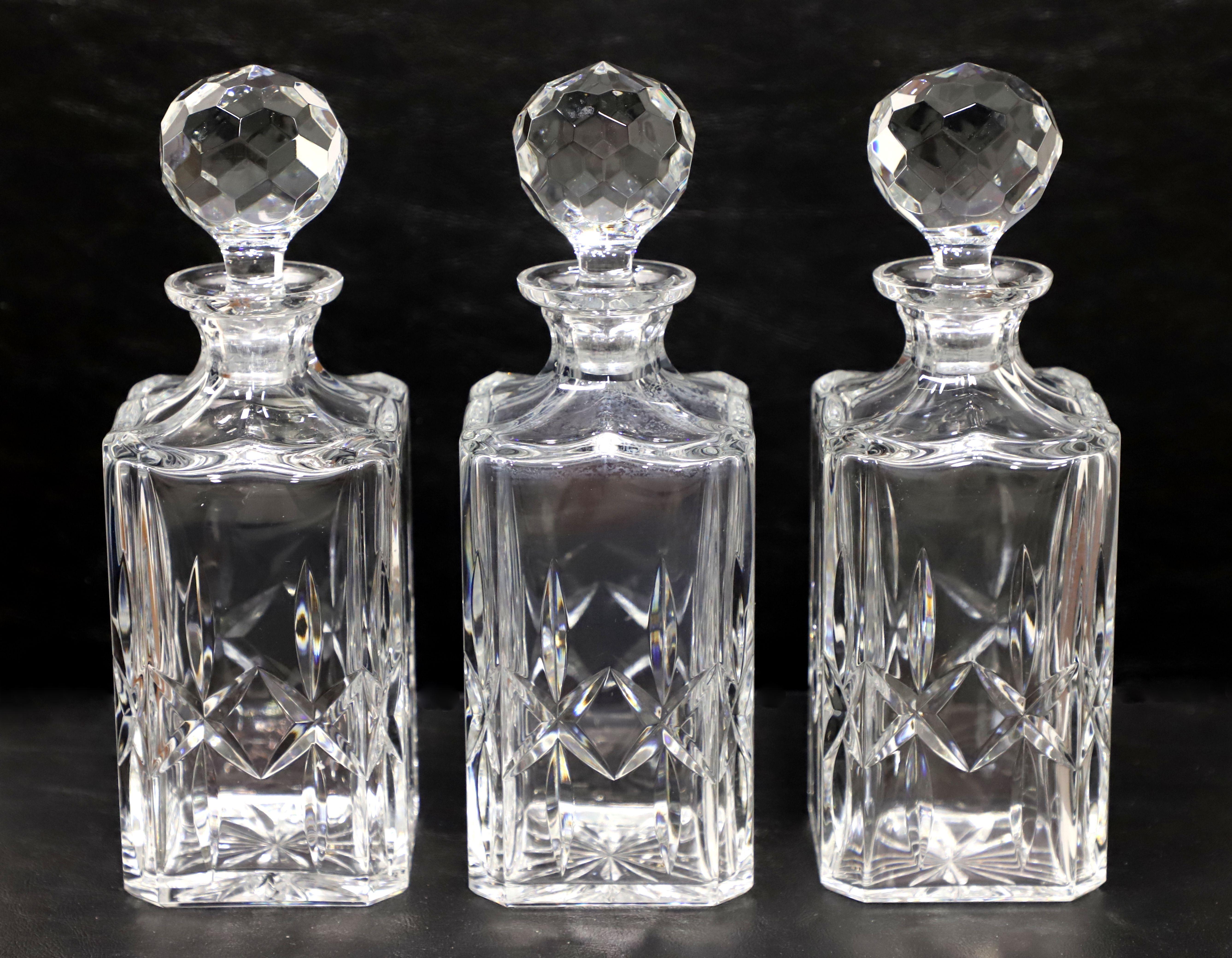 Portuguese ATLANTIS CRISTASIA Trio of Late 20th Century Lead Crystal Decanters For Sale