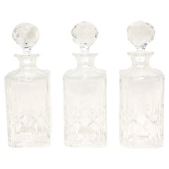 ATLANTIS CRISTASIA Trio of Late 20th Century Lead Crystal Decanters