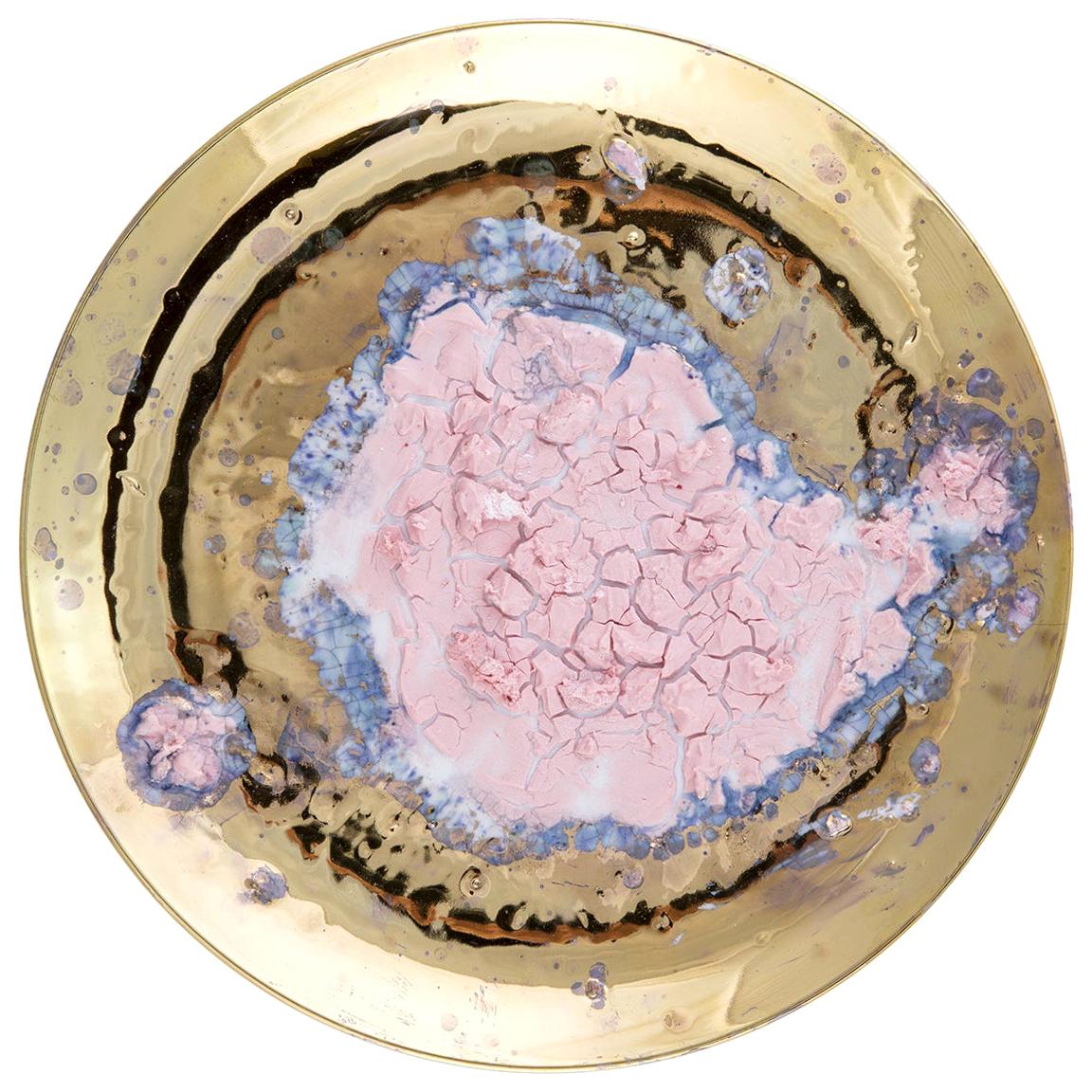 Morbelli Porcelain Wall Plate “The Harvest” Worked with Pure Gold, 1960