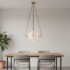 'Atlas' Alabaster Suspension Lamp by Denis De La Mesiere