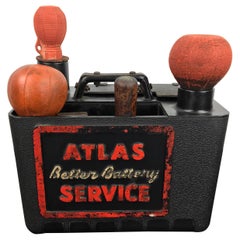 Vintage Atlas Battery Tester Filled with Original Test Tools