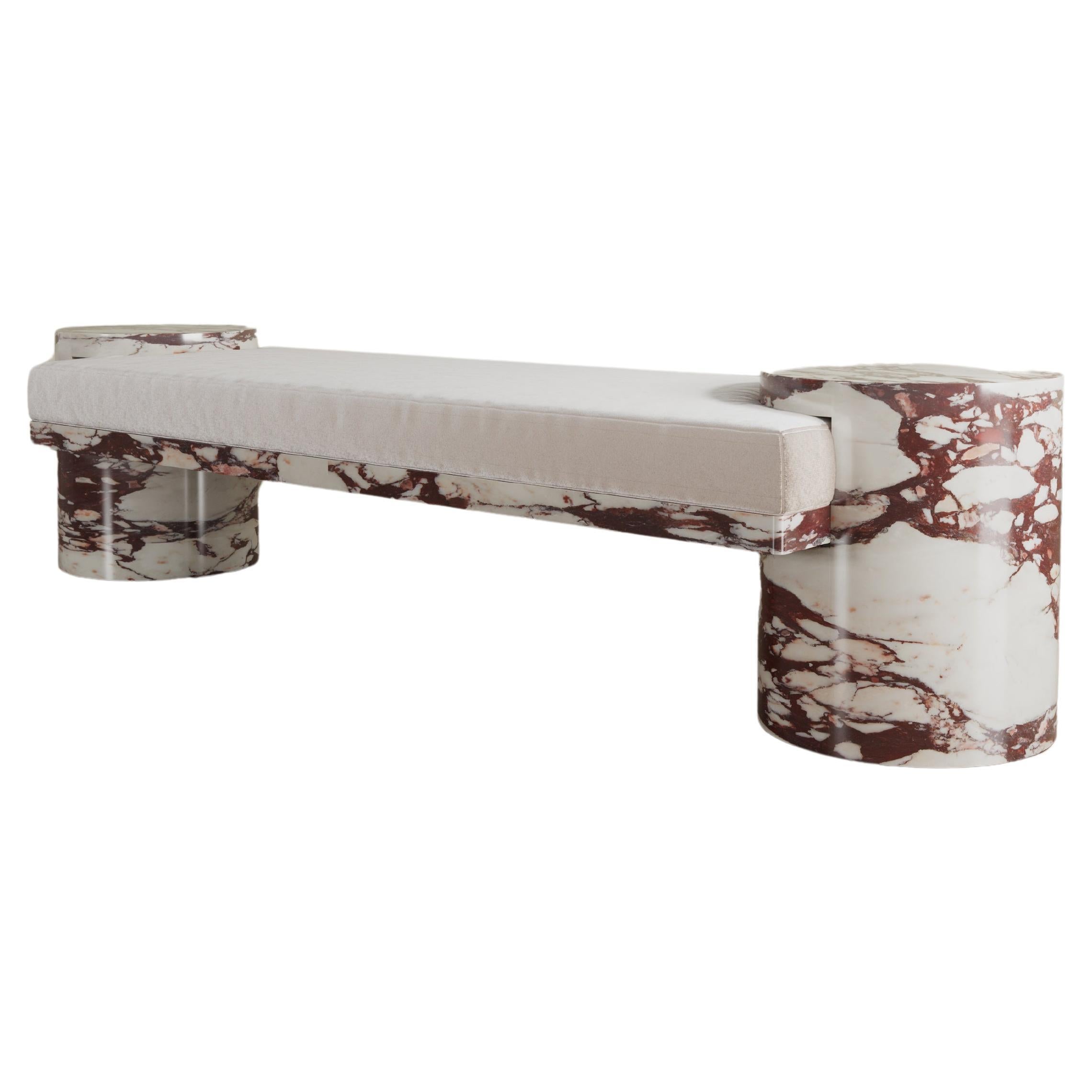 Atlas Bench in Calacatta Viola By The Essentialist For Sale
