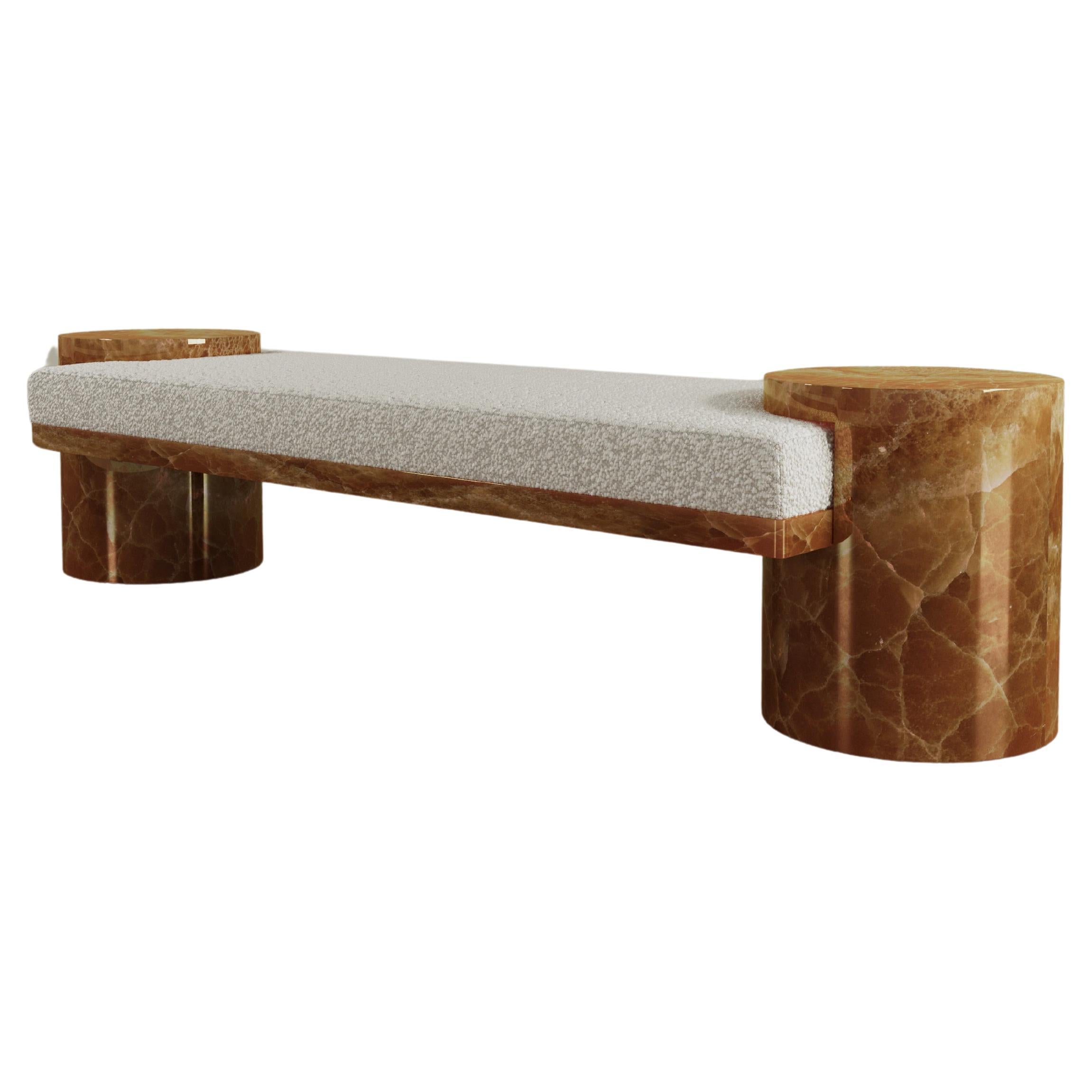 Atlas Bench in Caramel Onyx By The Essentialist For Sale