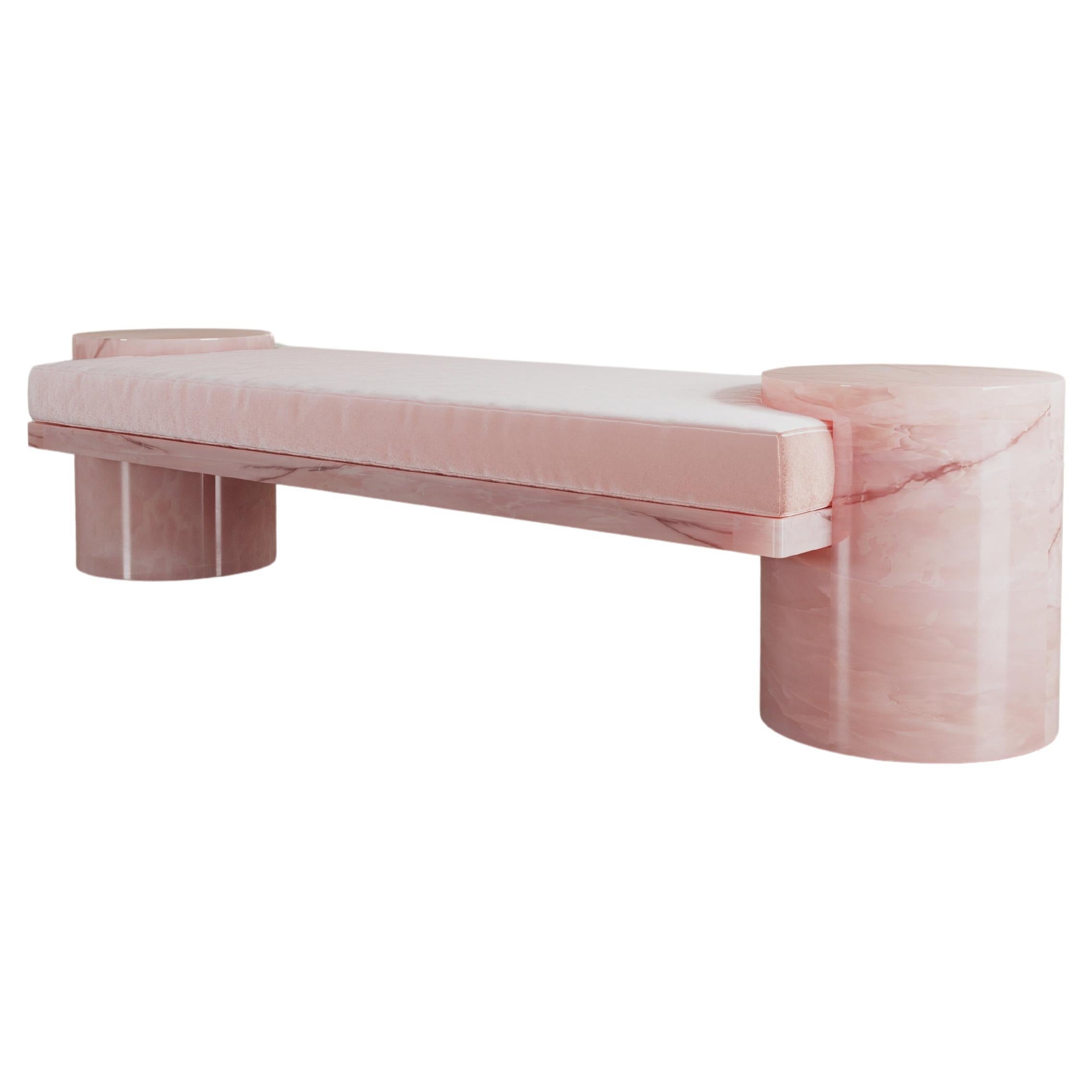 Atlas Bench in Rose Onyx By The Essentialist For Sale
