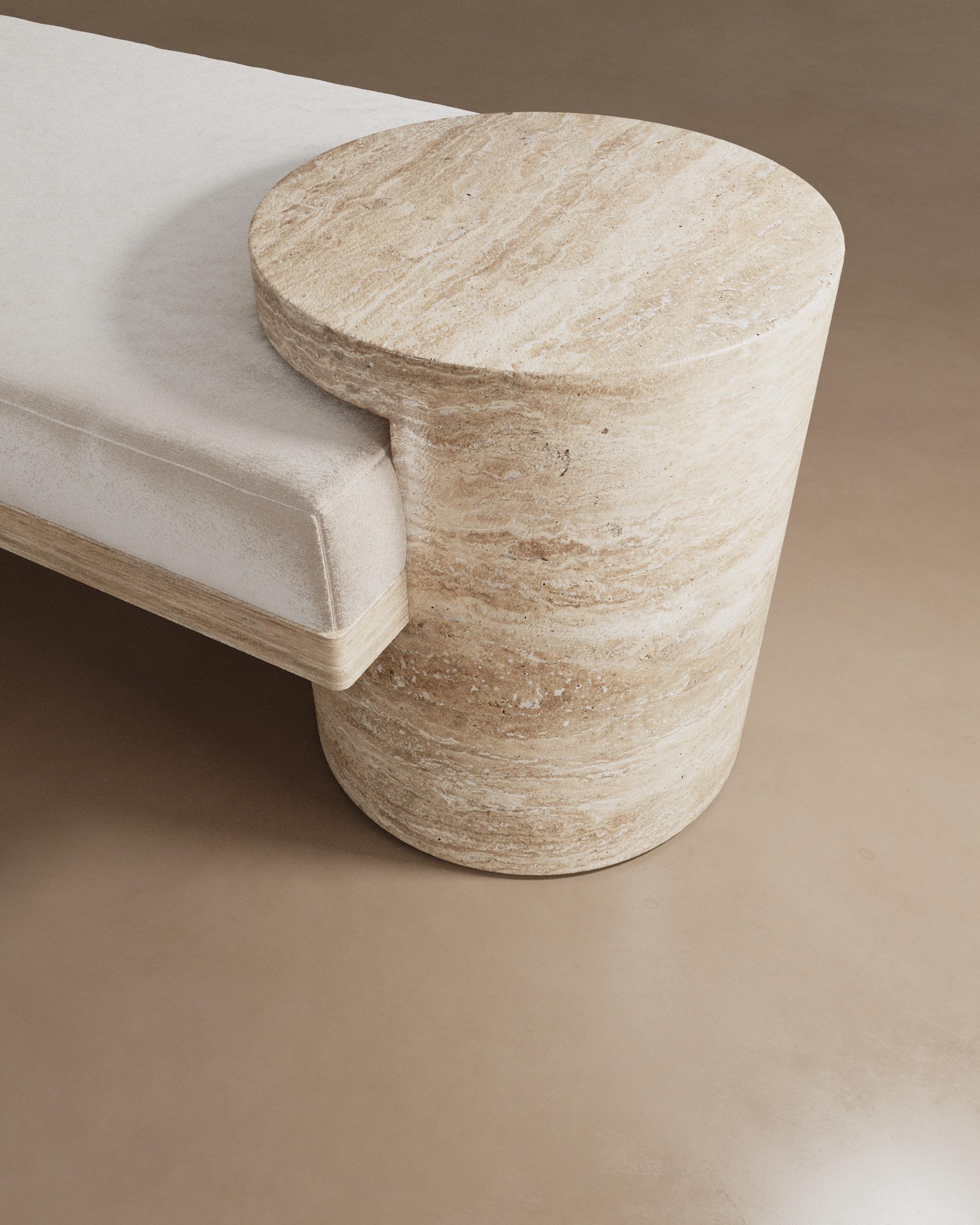 Atlas Bench in Vanilla Onyx By The Essentialist For Sale 4