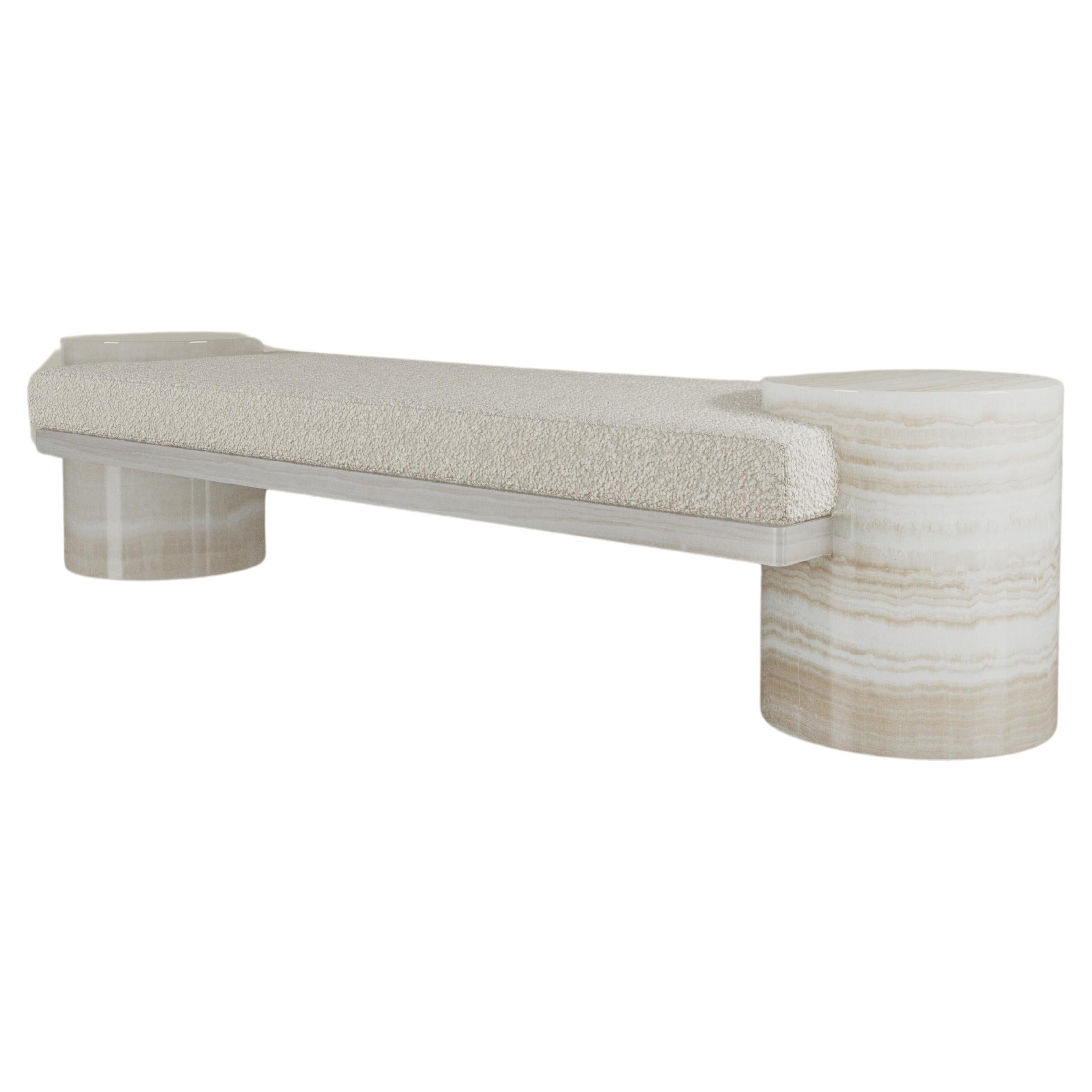 Atlas Bench in Vanilla Onyx By The Essentialist For Sale