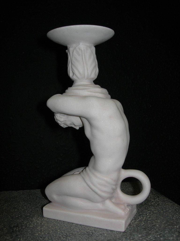 Atlas Candleholder Marble Sculptures, 20th Century  In Excellent Condition For Sale In London, GB