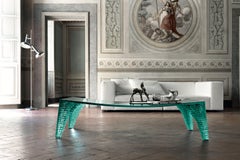 Table basse en verre sculpté à la main Atlas Curved de Danny Lane pour Fiam Italia