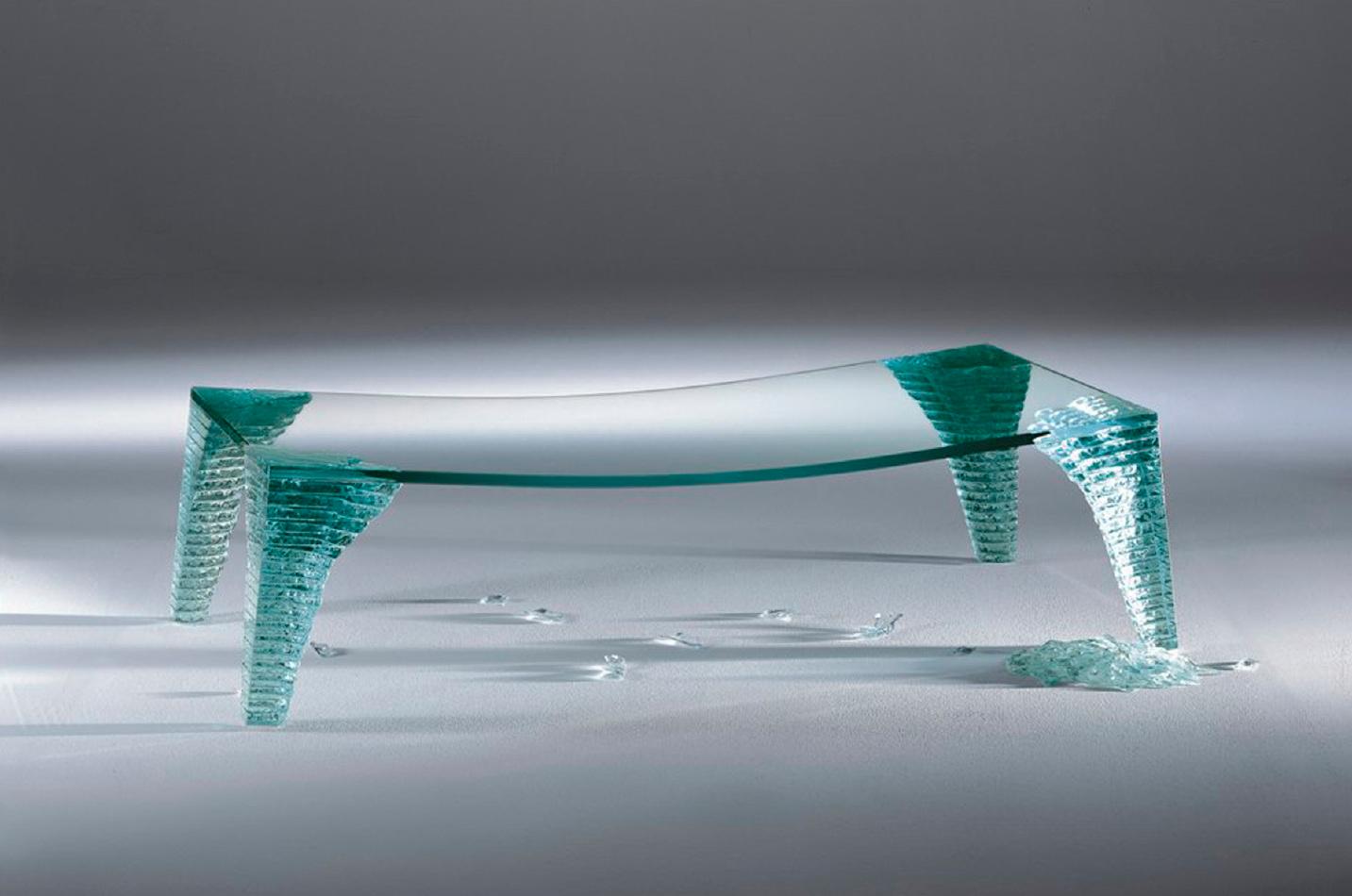 Atlas Curved Hand-Sculpted Glass Coffee Table by Danny Lane for Fiam Italia 1