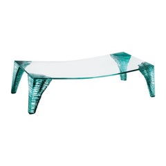 Atlas Curved Hand-Sculpted Glass Coffee Table by Danny Lane for Fiam Italia