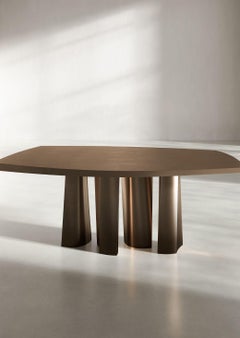 Atlas Dining Table in Liquid Metal Aged Brass by Hegi Design House