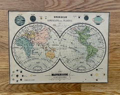 Atlas Geographique Boxed Französisch Geographie Spiel komplett mit 6 Karten CIRCA 1890