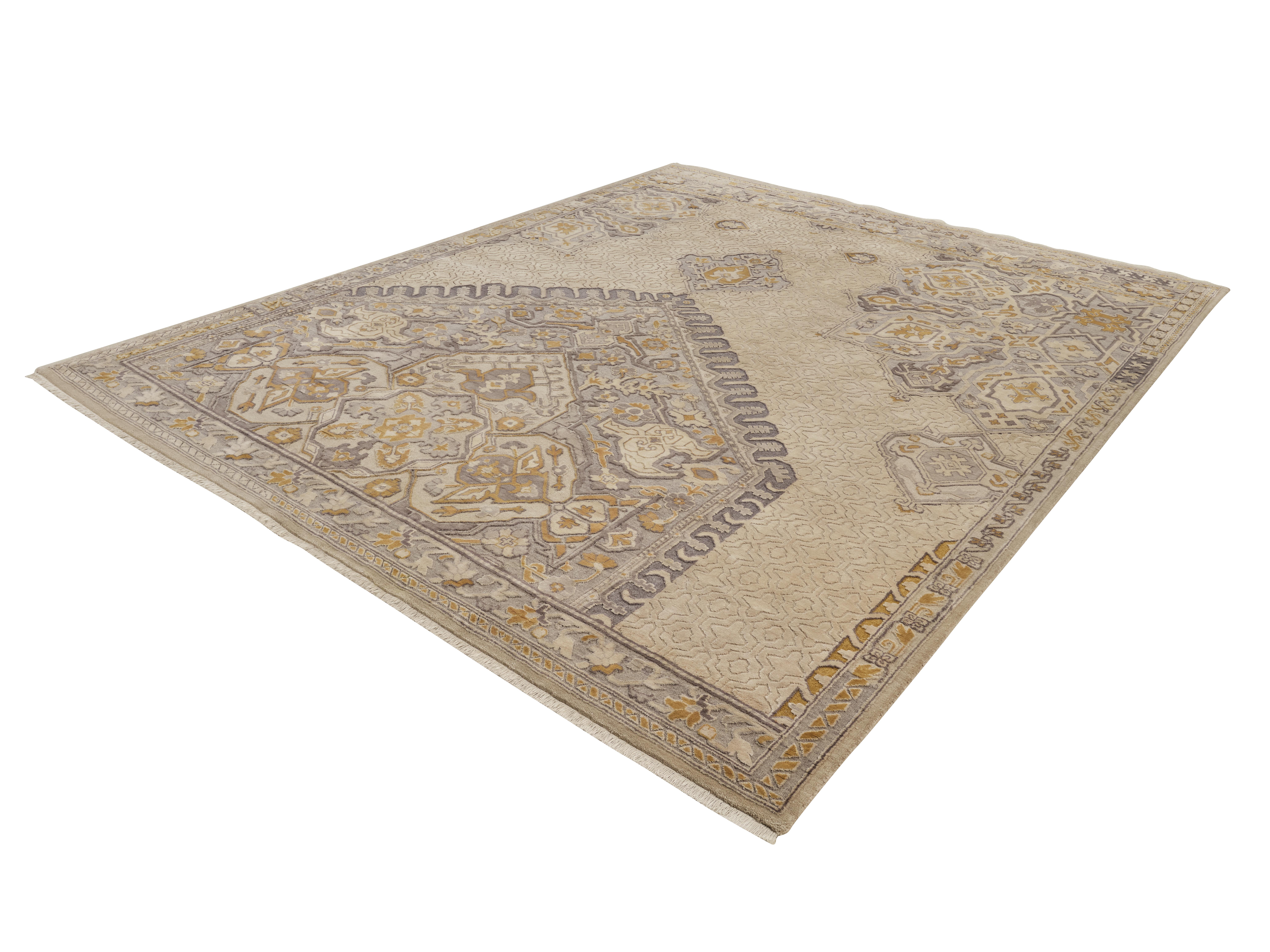 Hand-Knotted ATLAS HEIGHTS Hand Knotted Persian Rug in Wool and Botanical Silk by Hands For Sale
