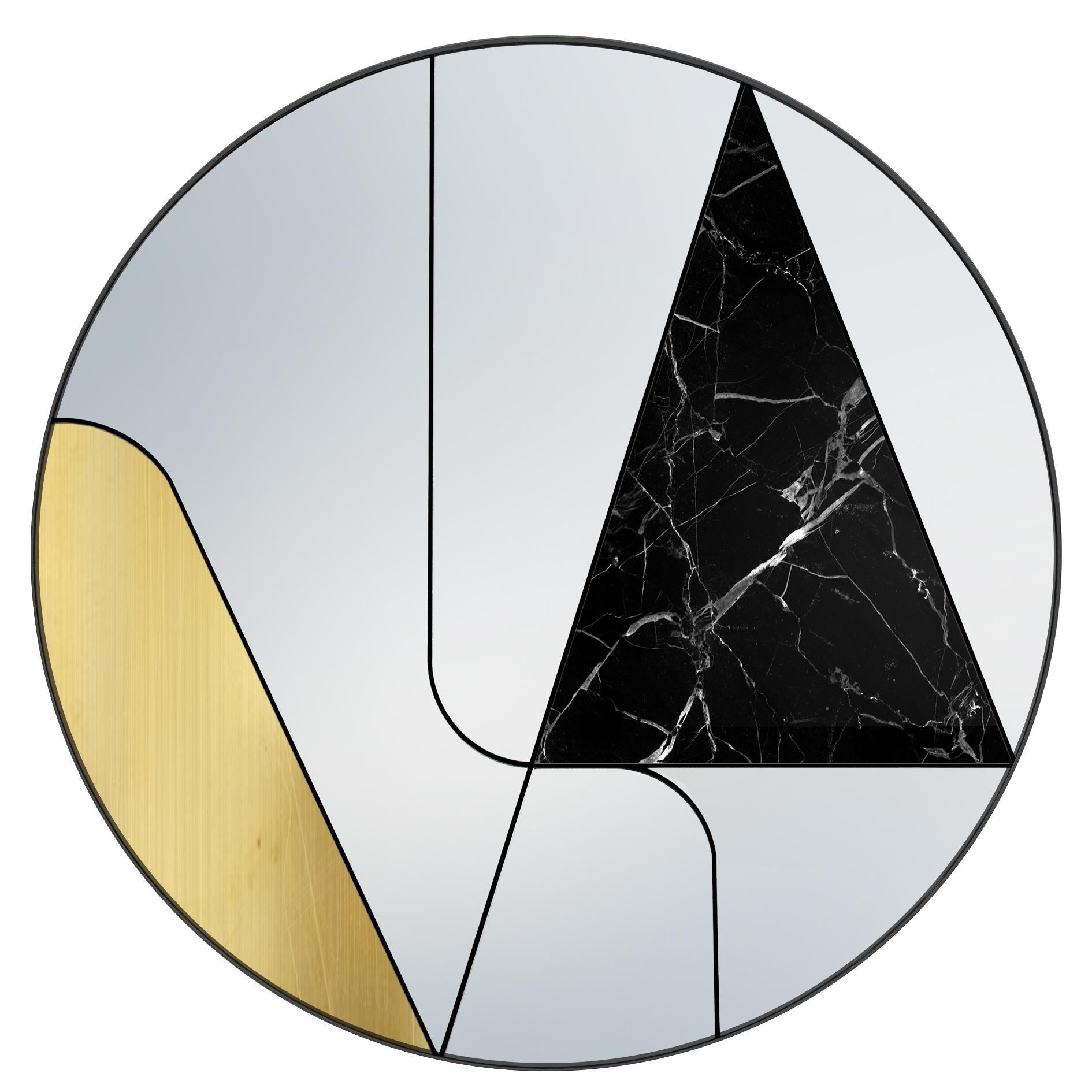 Brossé Miroir mural Atlas Itinera Insula I 80 par Atlas Project en vente
