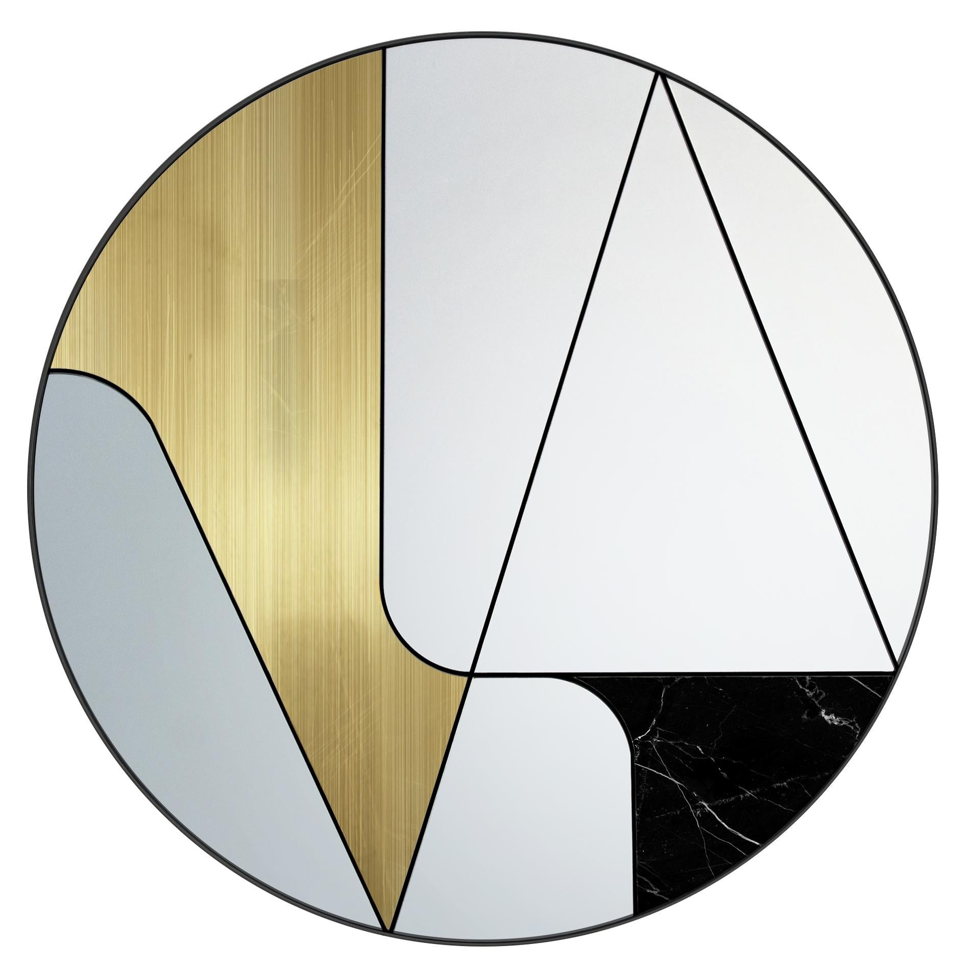 Brossé Miroir mural Atlas Itinera Insula II 80 par Atlas Project en vente