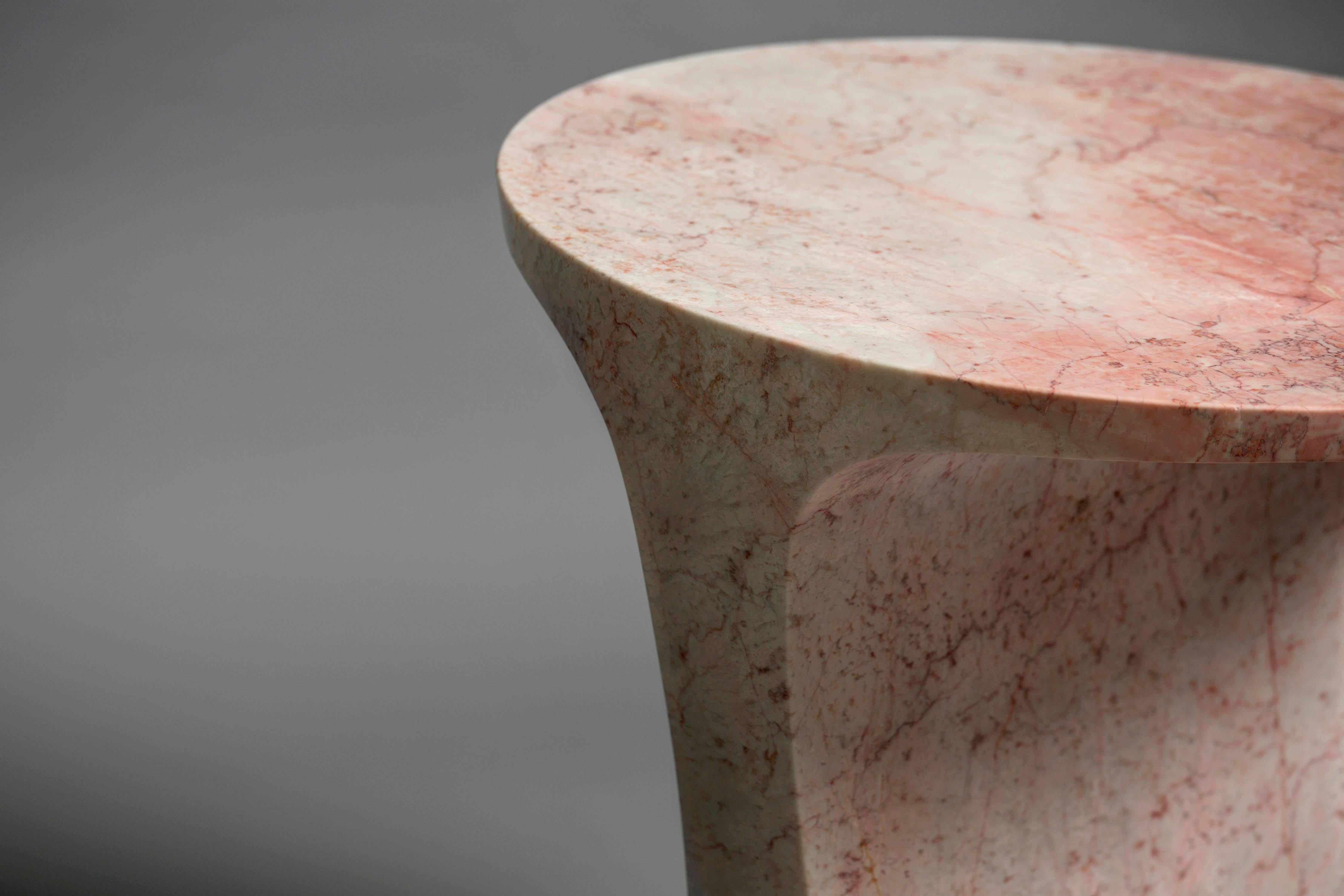 Chinese Atlas large Table in Rossata Pink Marble by Adolfo Abejon for Formar For Sale