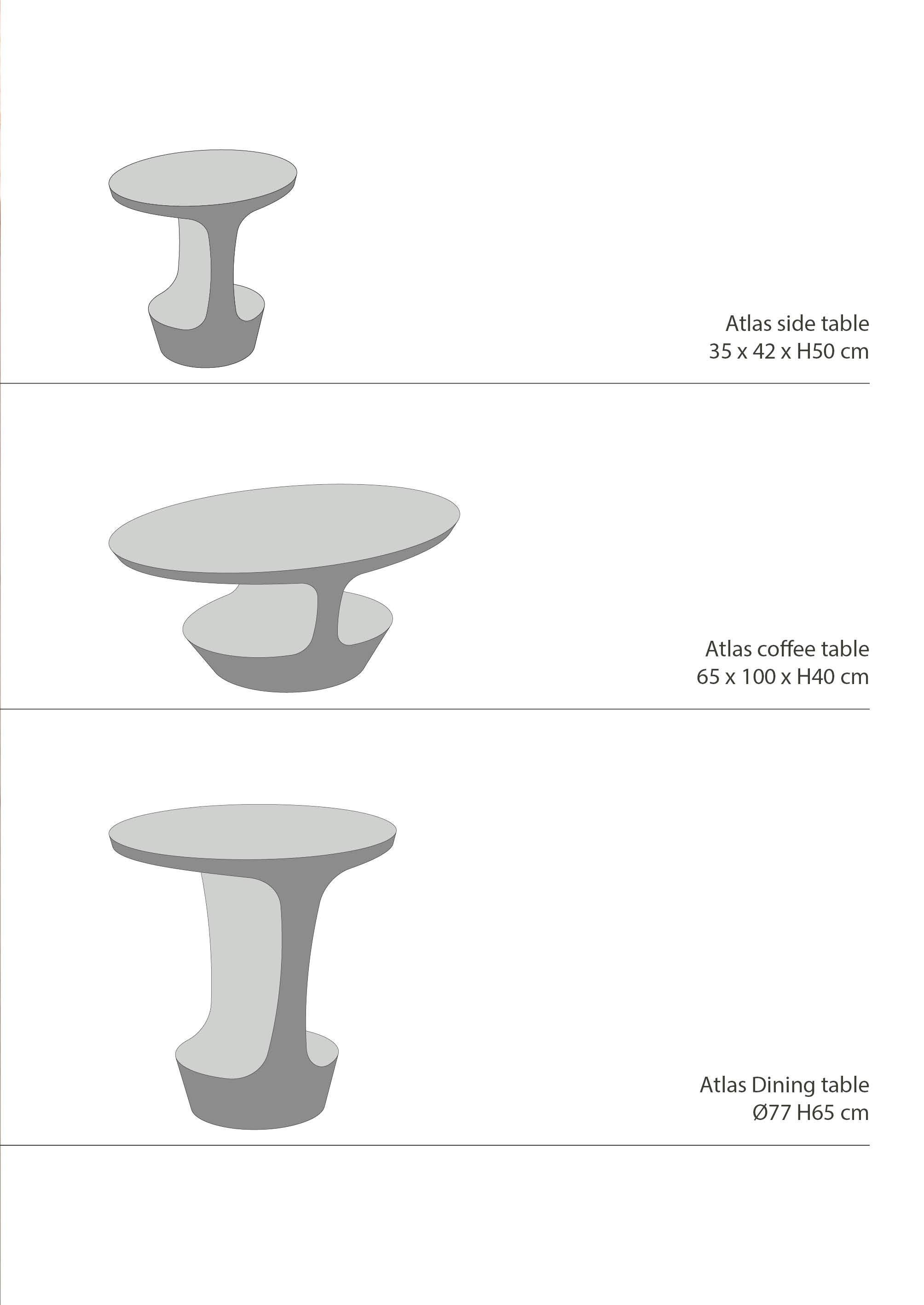 Atlas large Table in Rossata Marble by Adolfo Abejon for Formar For Sale 3