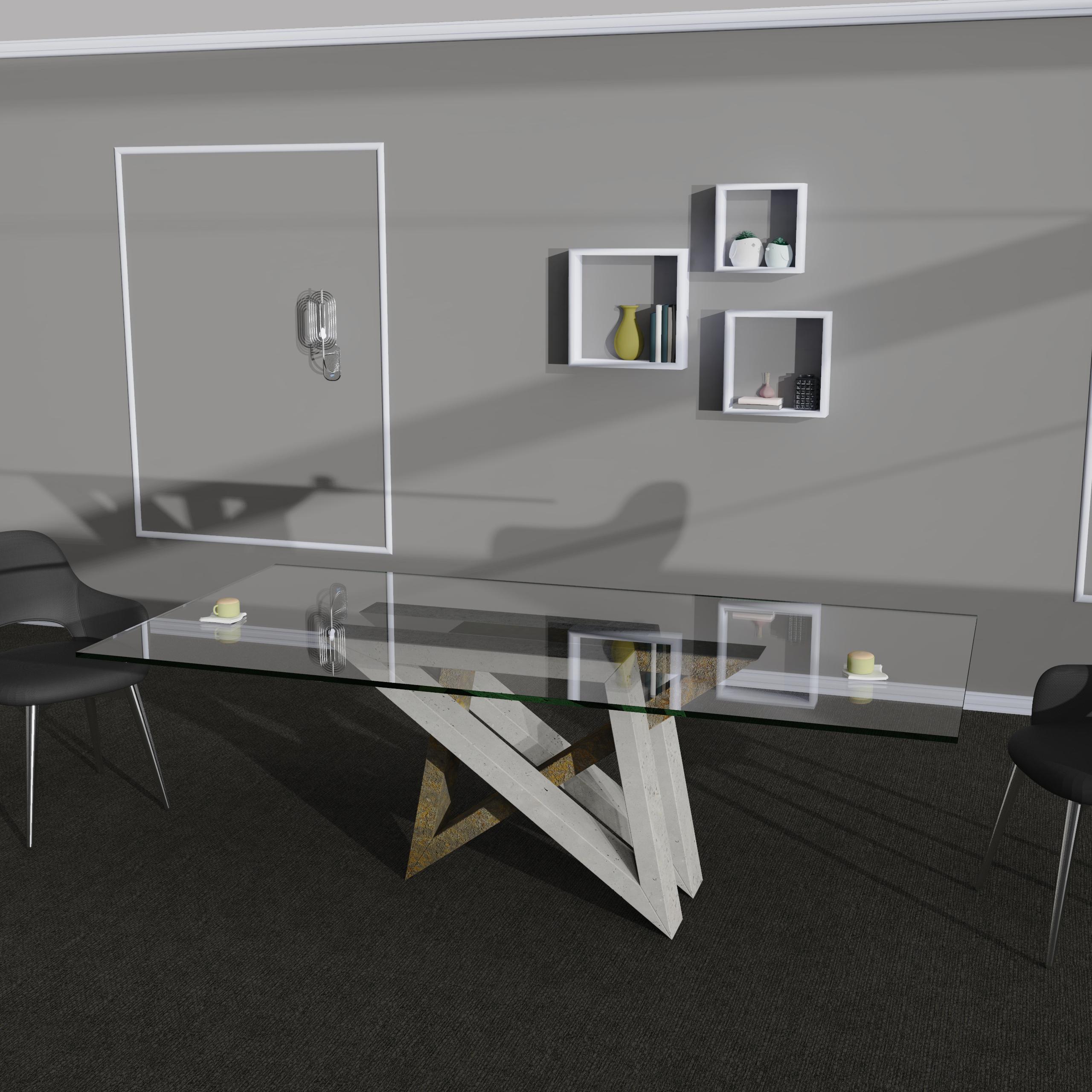 Contemporary Atlas Marble Dining Table Artistic Unique Design Sculptural Joaquín Moll Spain For Sale